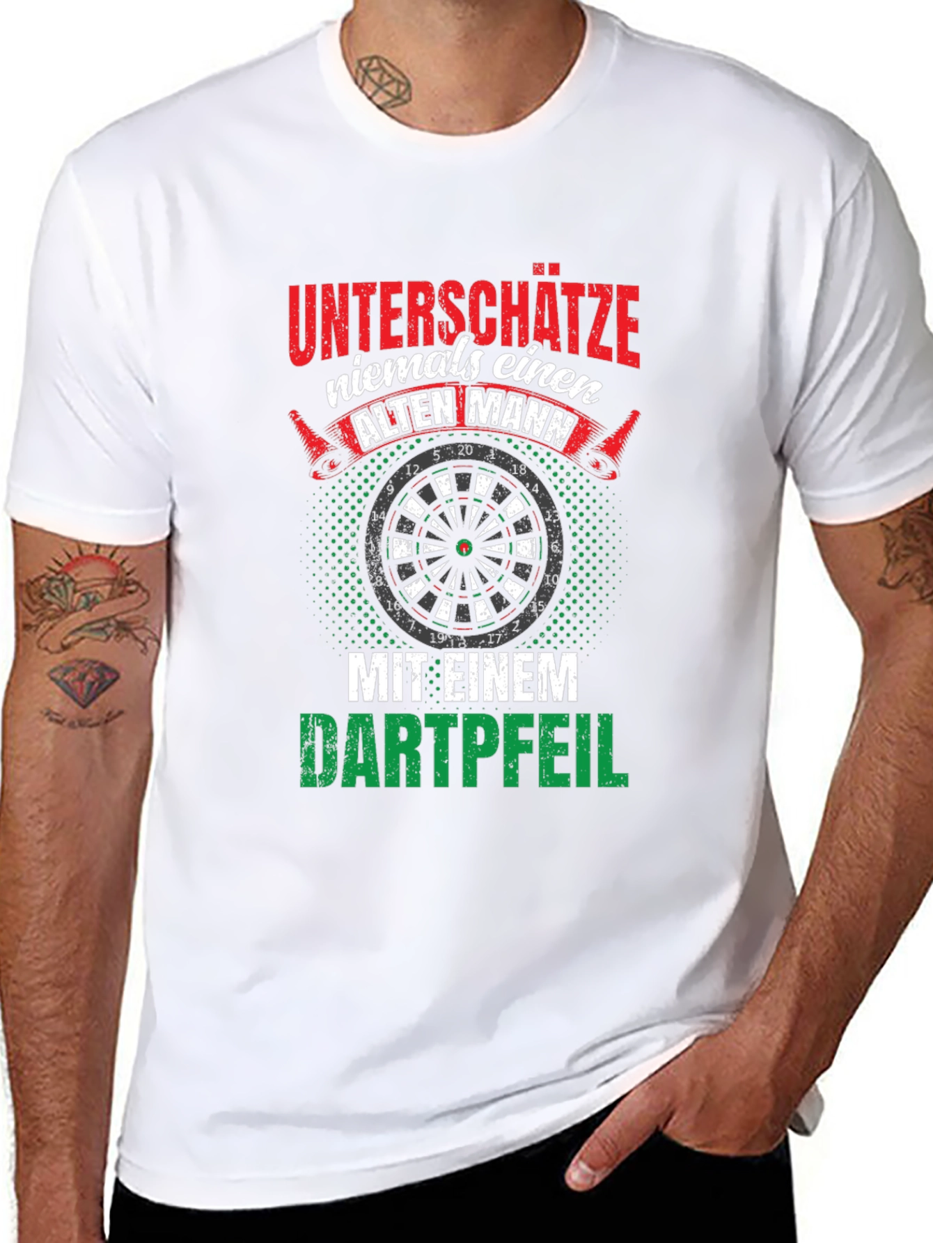 Black Funny Dart Player T-Shirt: Never Underestimate an Old Man view 8