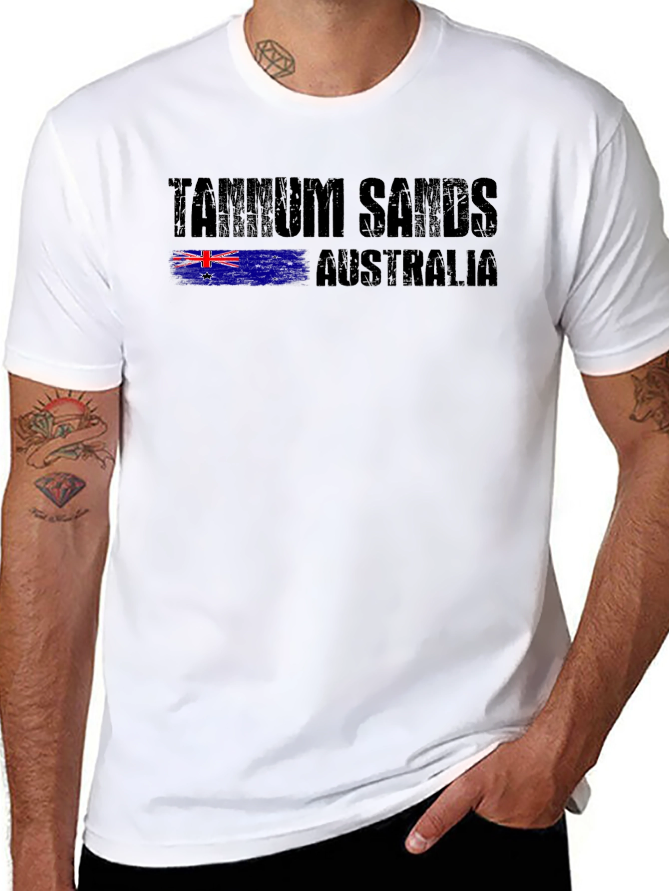 Black Tannum Sands Australia Tee - Black Graphic T-Shirt view 8