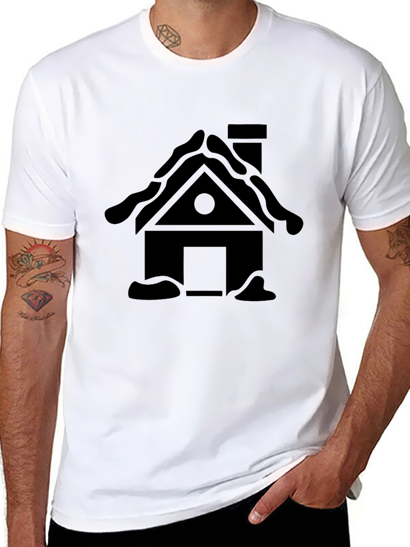 Black House Graphic Black T-Shirt view 8