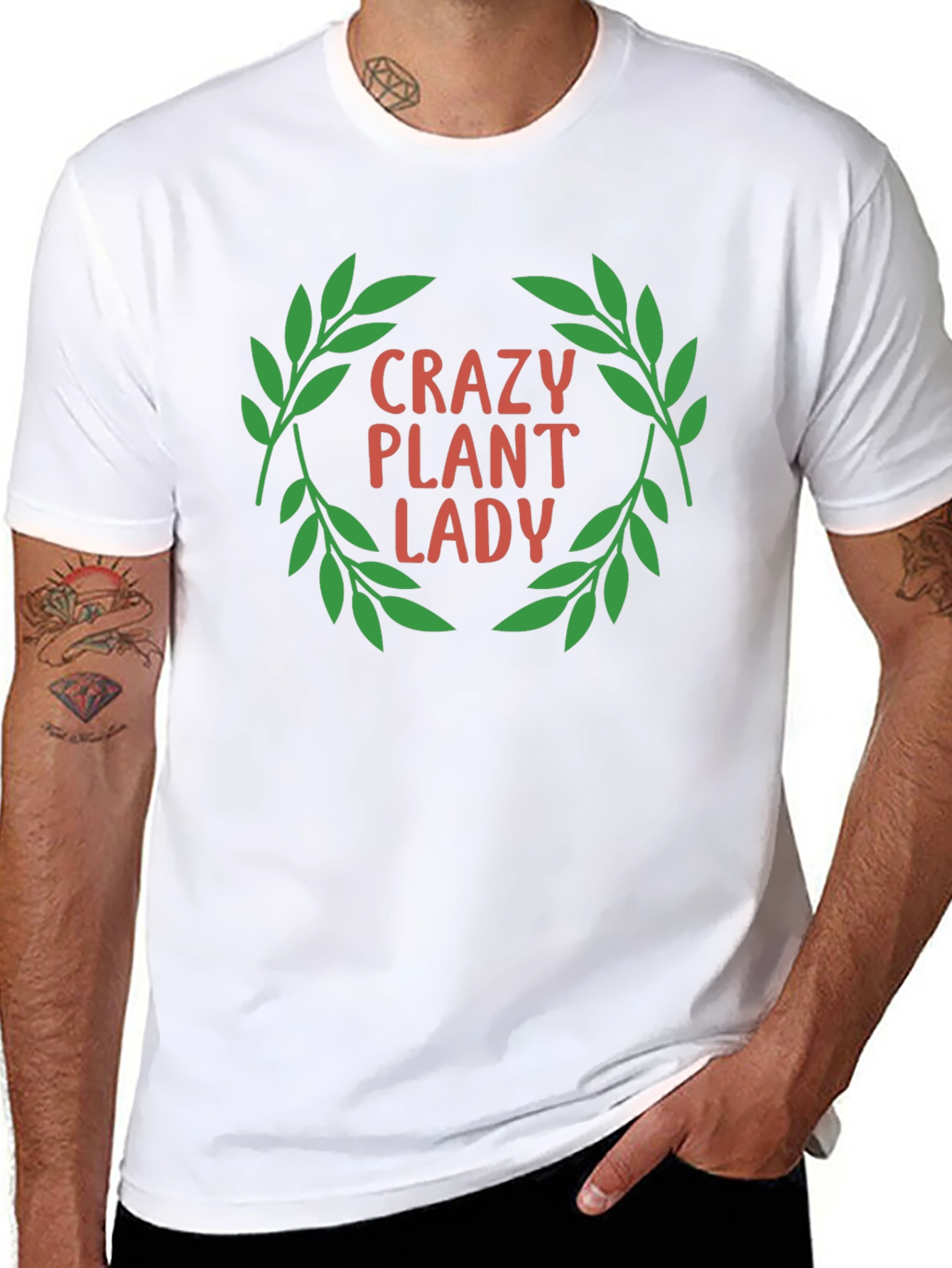 Black Crazy Plant Lady Graphic Tee - Black Cotton T-Shirt view 8