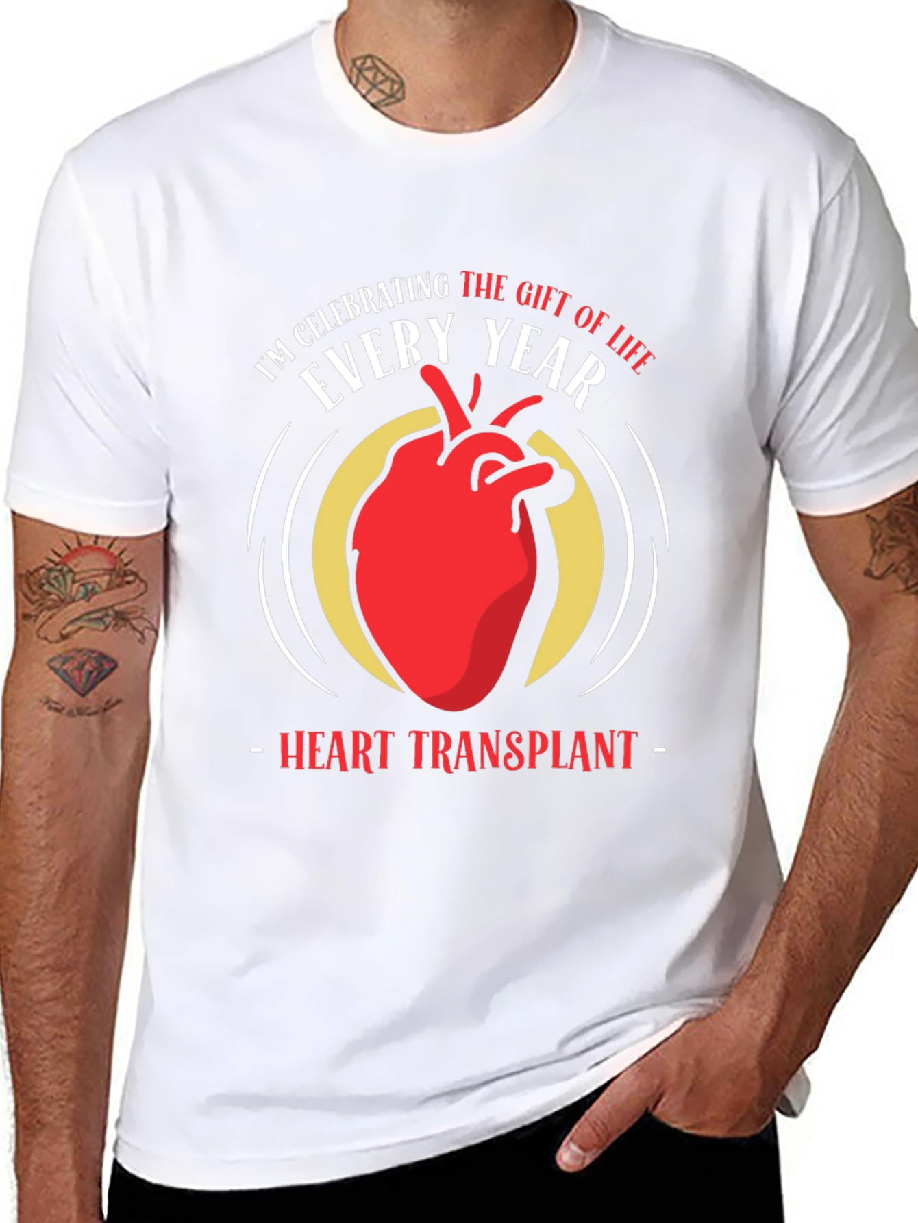 Black Heart Transplant Gift of Life Tee view 8
