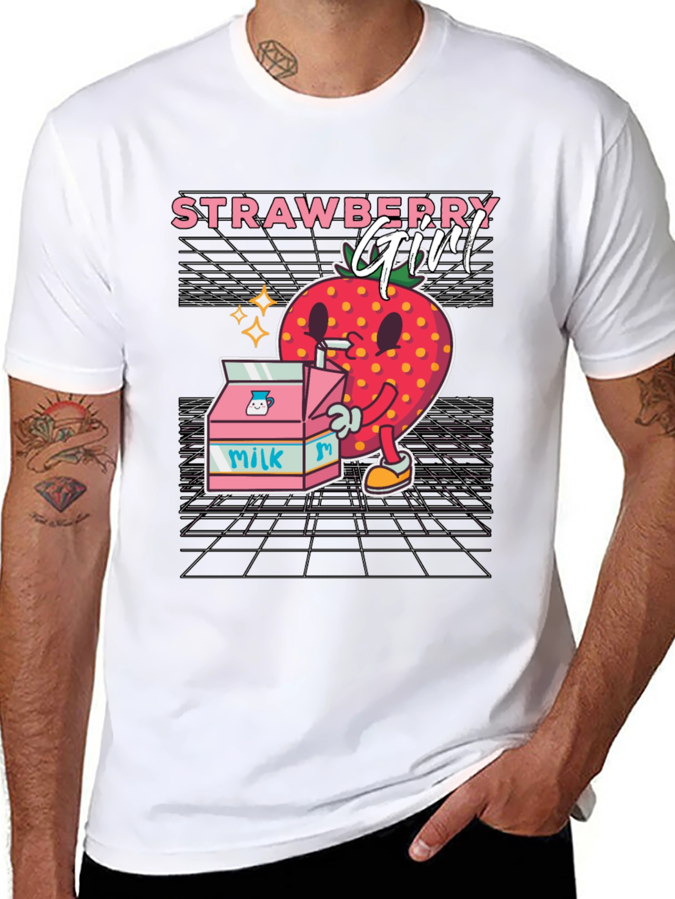Black Strawberry Girl Graphic Tee view 8