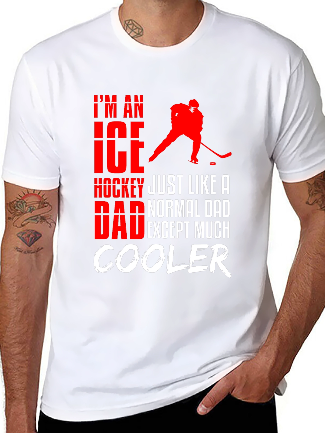 Black Ice Hockey Dad T-Shirt - Cool Dad Edition! view 8