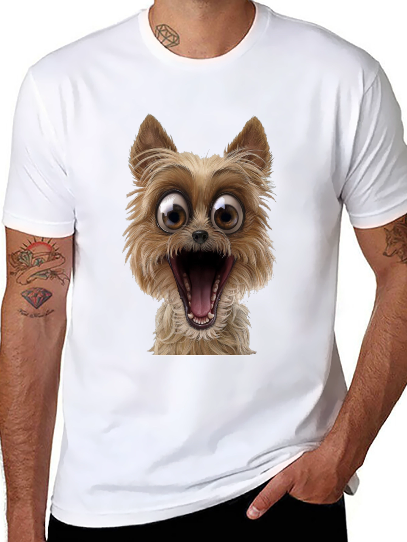 Black Dog Cartoon Graphic Black T-Shirt view 8