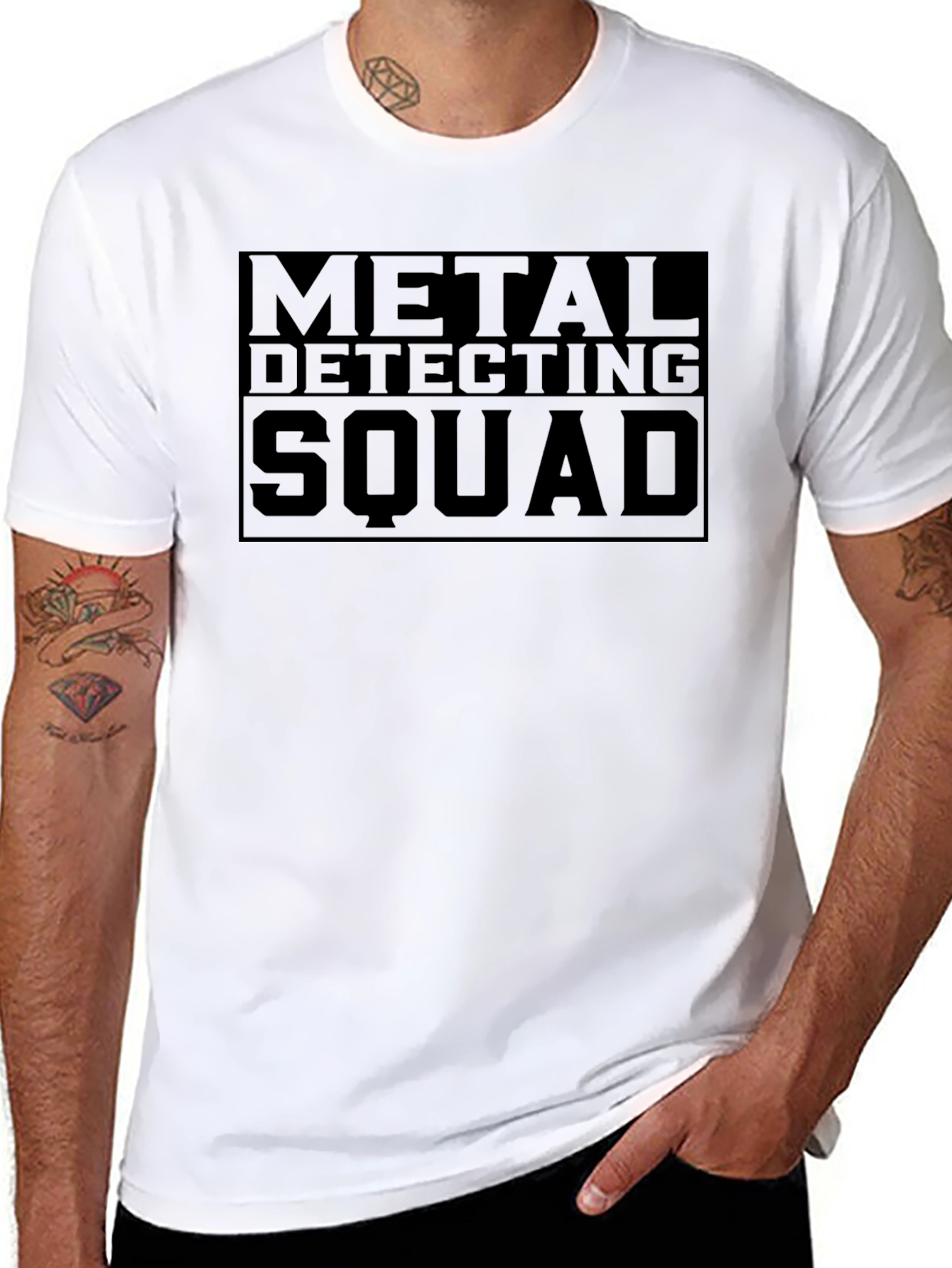 Black Metal Detecting Squad Black T-Shirt view 8