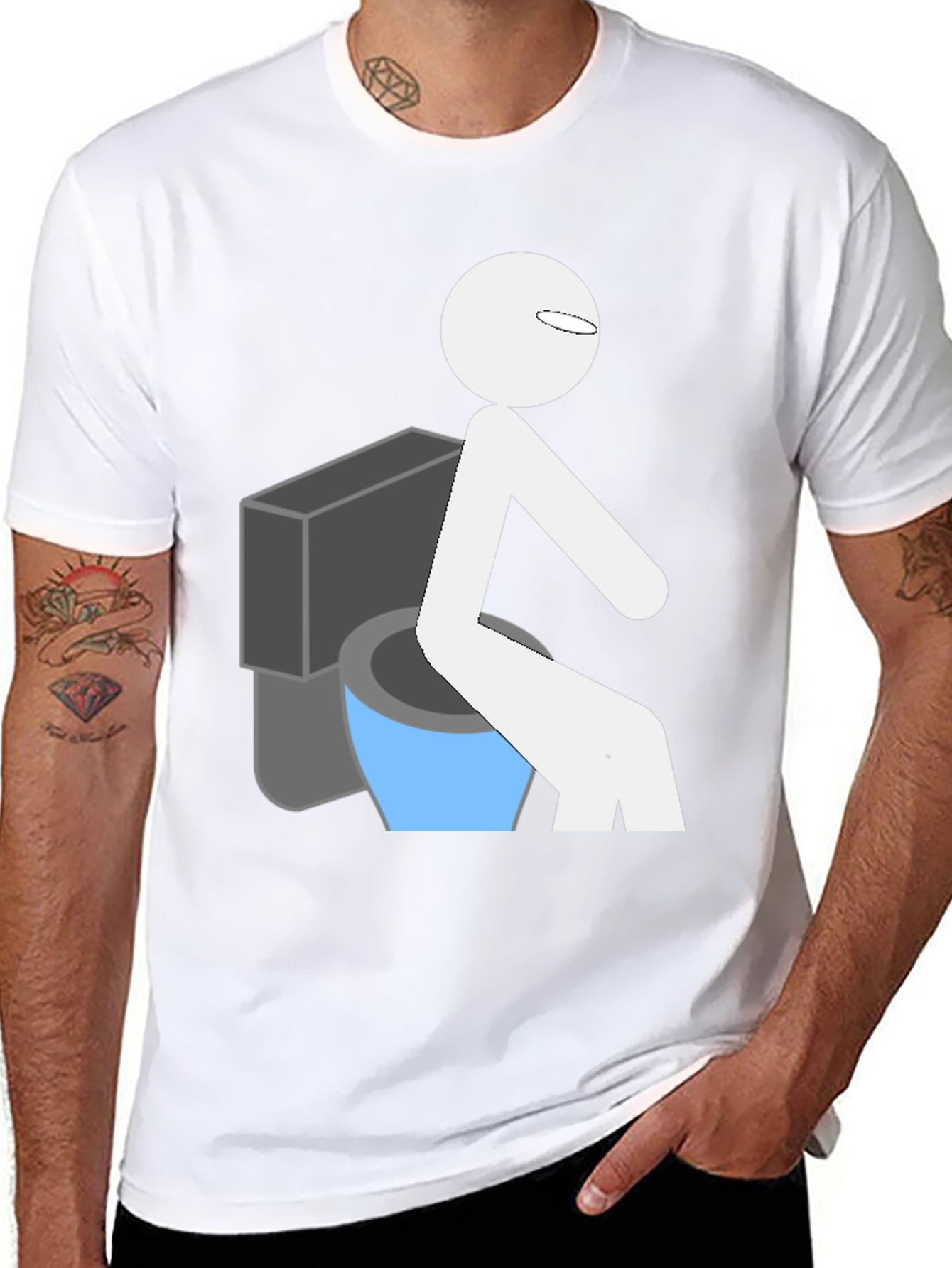 Black Funny Toilet Humor Graphic T-Shirt view 8
