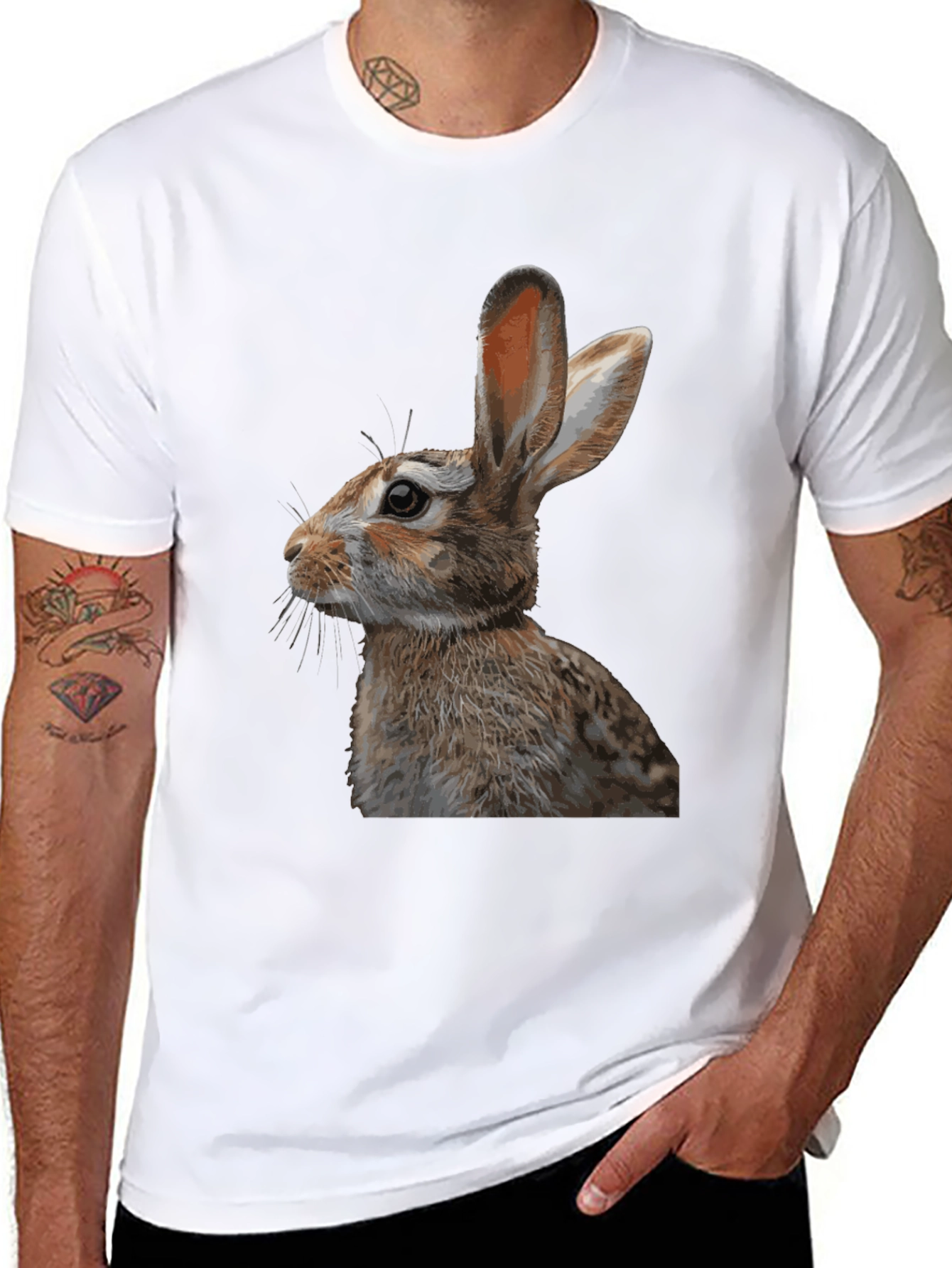 Black Rabbit Graphic Tee - Stylish Black T-Shirt view 8