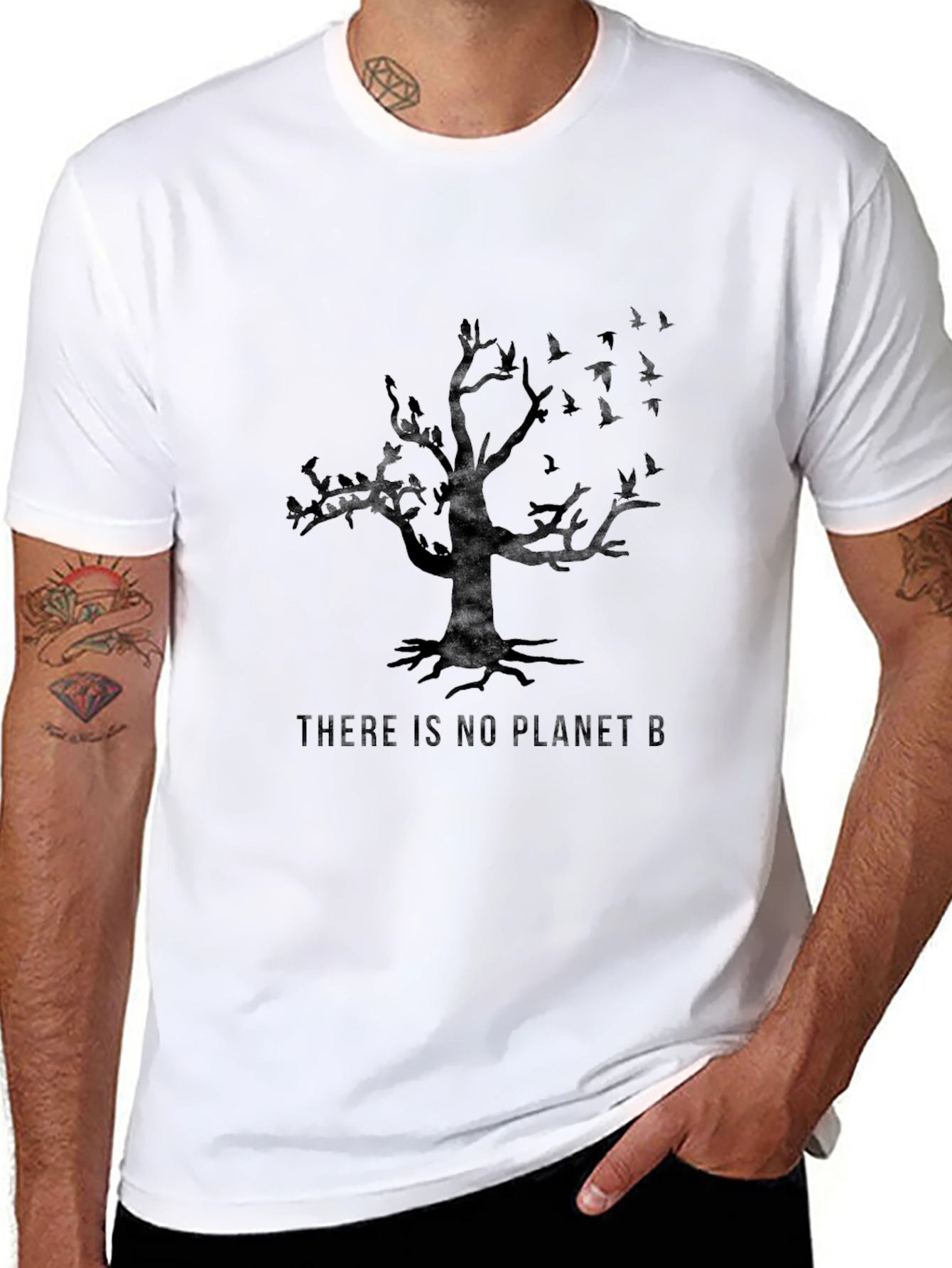 Black Eco-Friendly 'No Planet B' Graphic Tee view 8