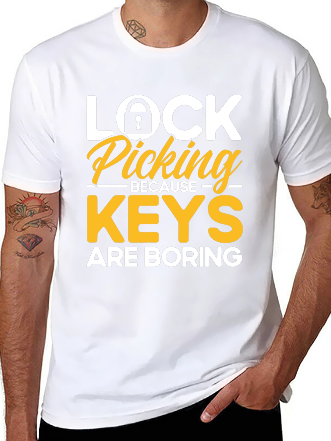 Black Lock Picking Enthusiast T-Shirt view 8