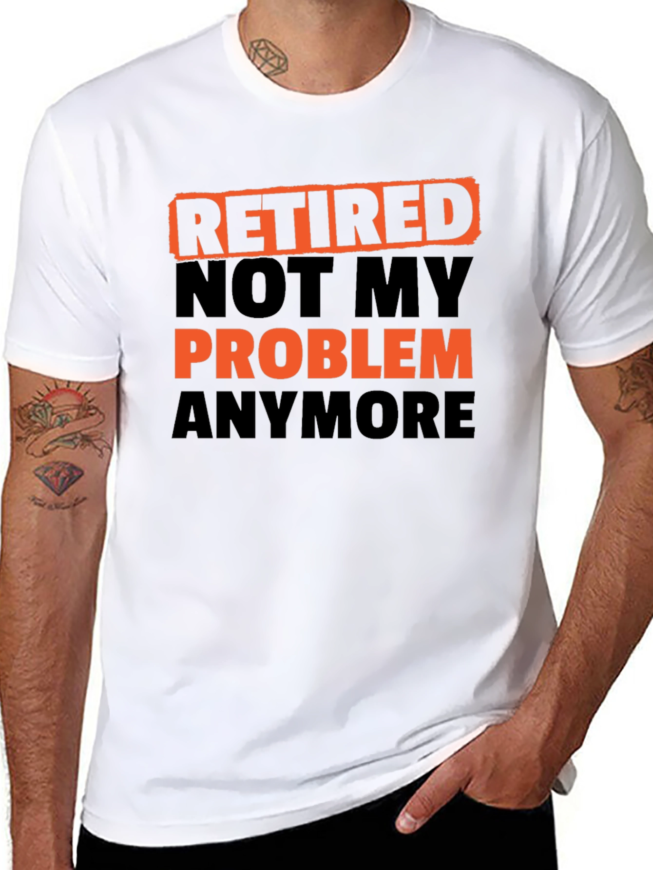 Black Retired Not My Problem Anymore T-Shirt view 8