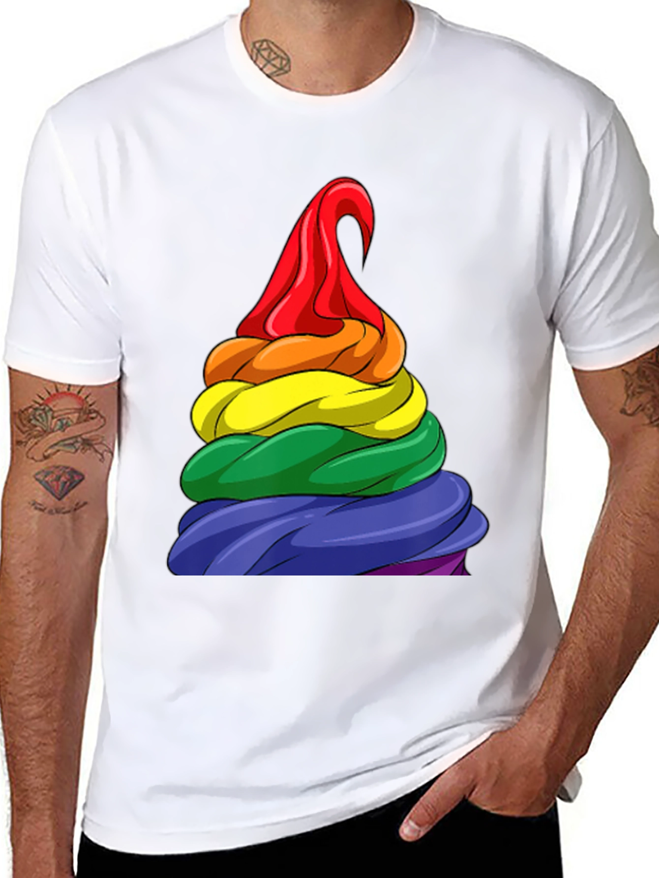 Black Rainbow Swirl T-Shirt - Pride Apparel view 8