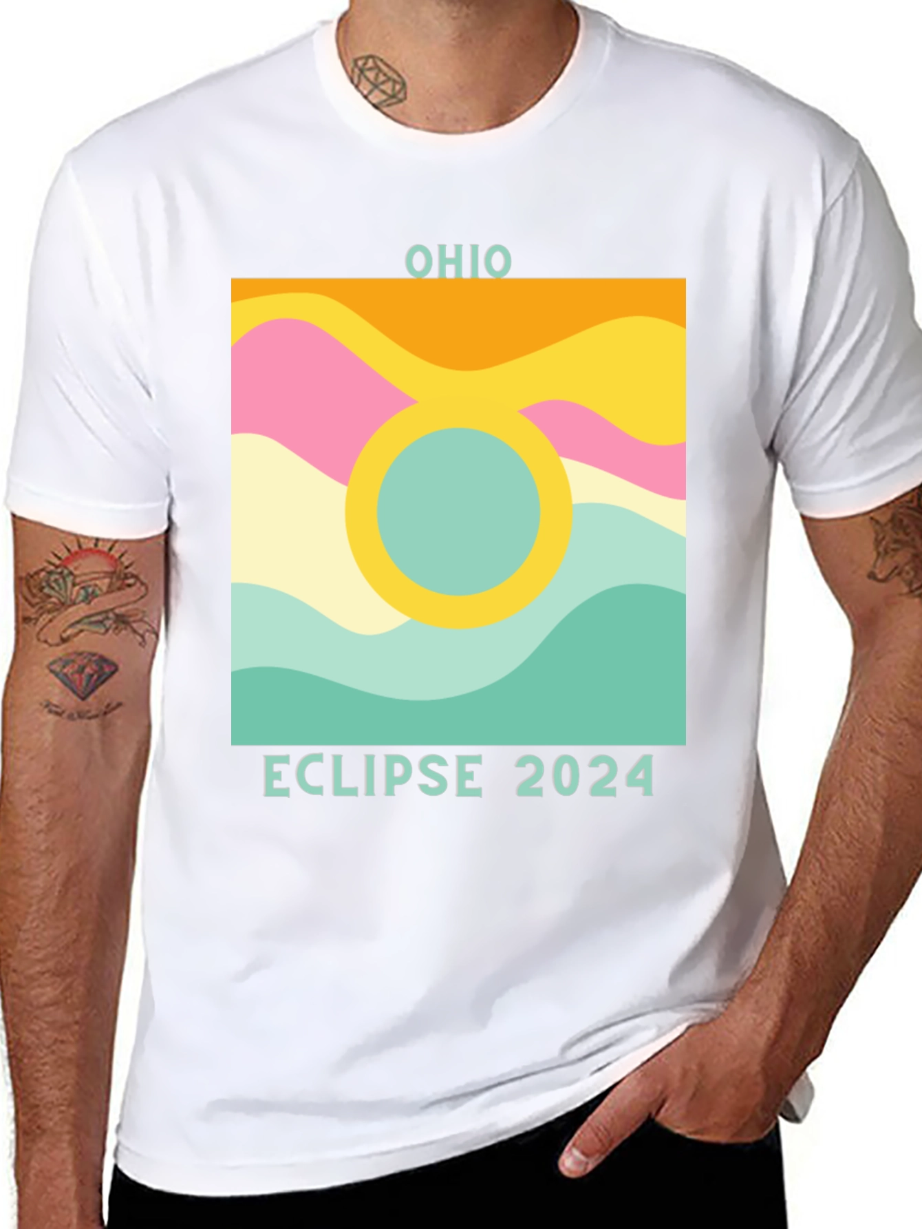 Black Ohio Eclipse 2024 Graphic Tee view 8