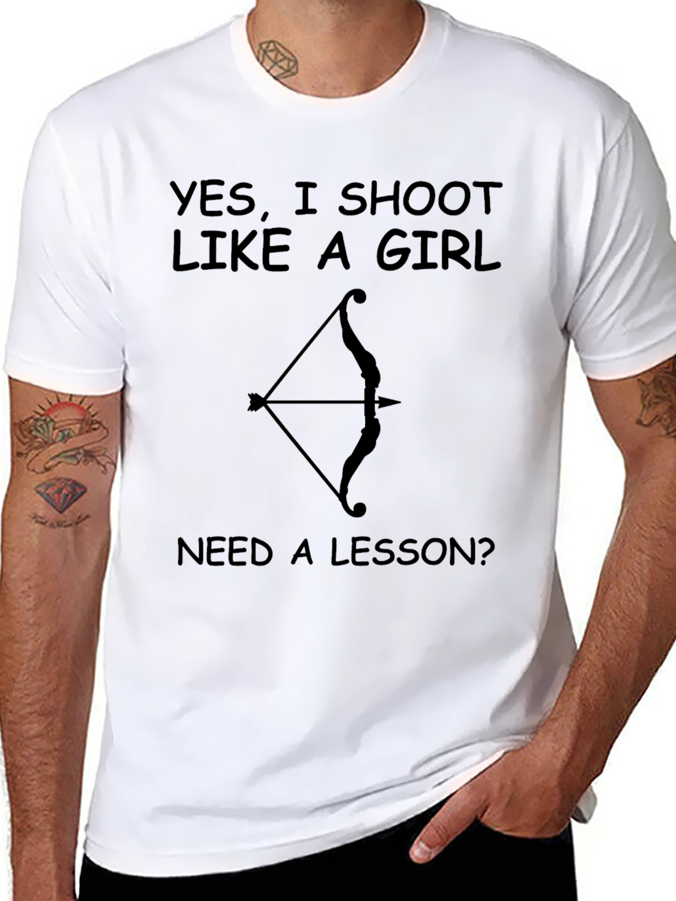 Black Funny Archer T-Shirt - Shoot Like A Girl view 8