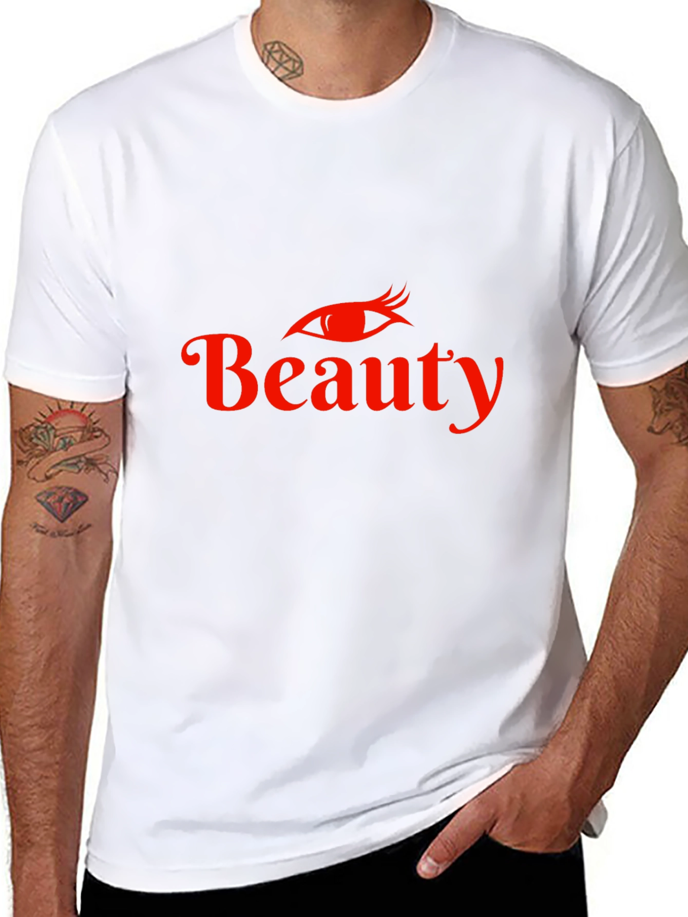 Black Beauty Eye Graphic Tee - Black Cotton T-Shirt view 8