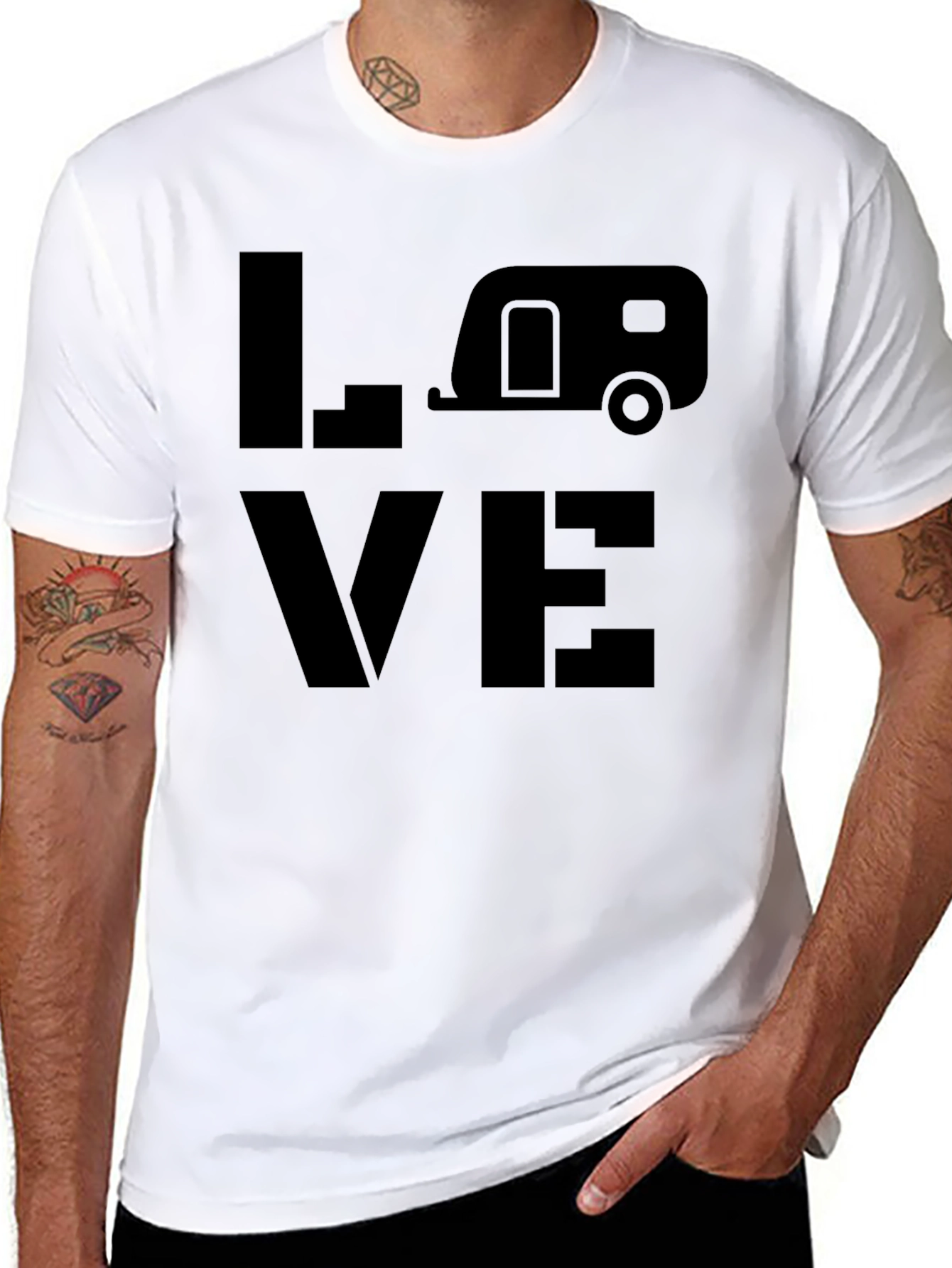 Black LOVE Camping Graphic Tee view 8