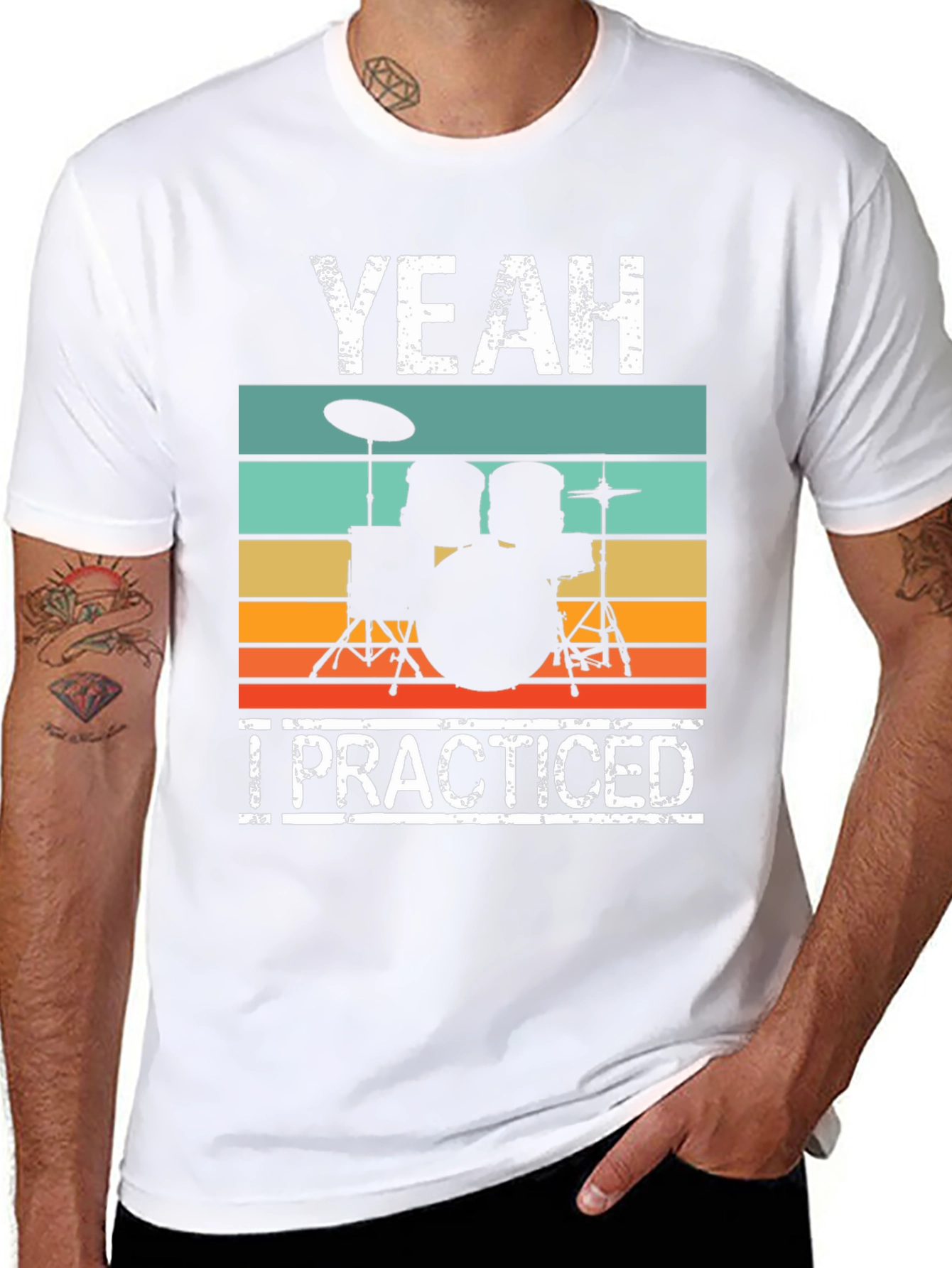 Yeah I Practiced Drummer Graphic Tee - 8
