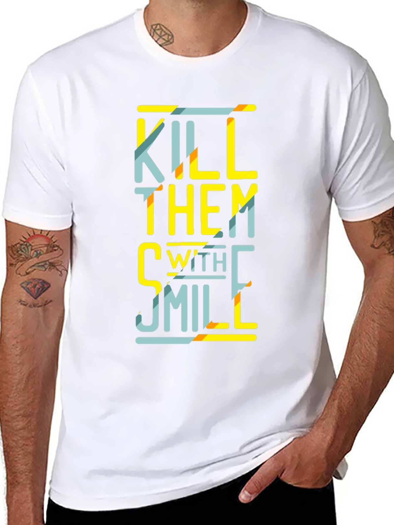 Black Kill Them With Smile Graphic Tee - Black view 8