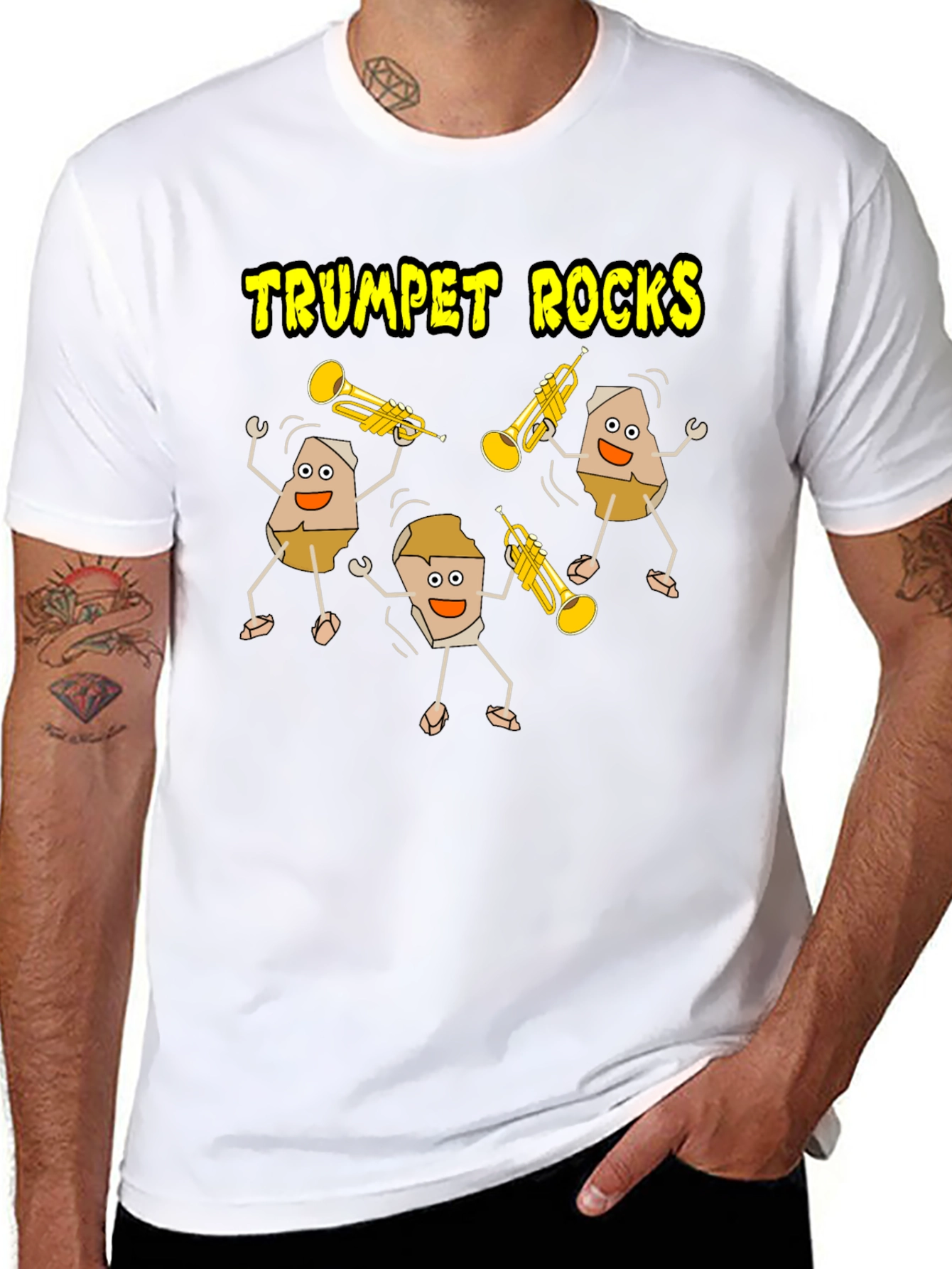 Black Trumpet Rocks Graphic T-Shirt view 8