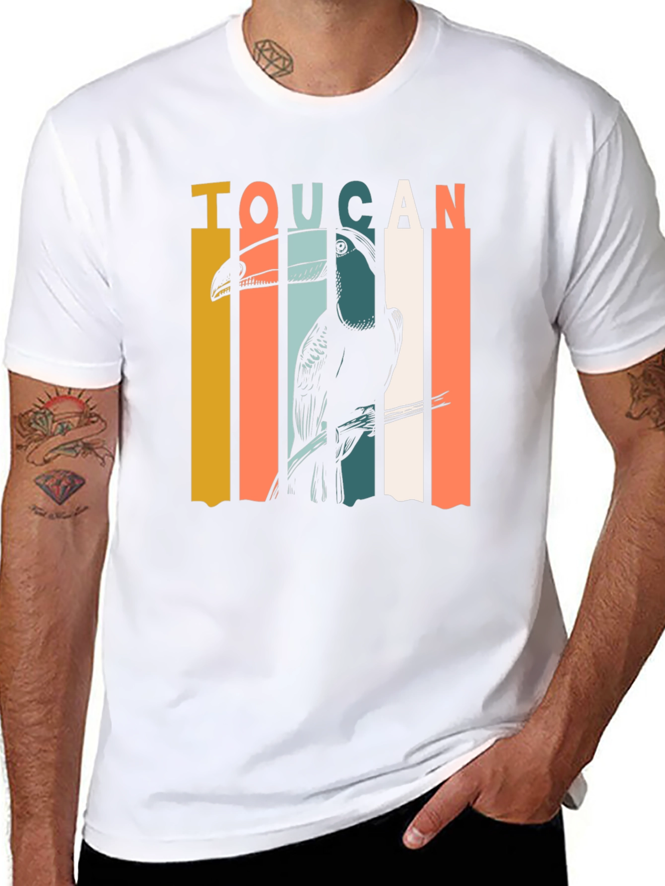 Black Retro Toucan Graphic T-Shirt - Classic Style view 8