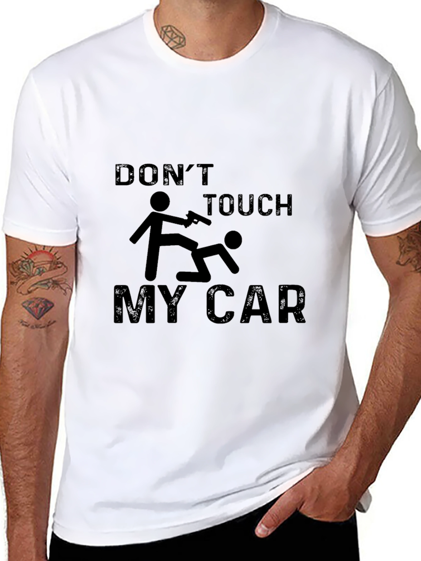Black Don't Touch My Car Graphic T-Shirt view 8