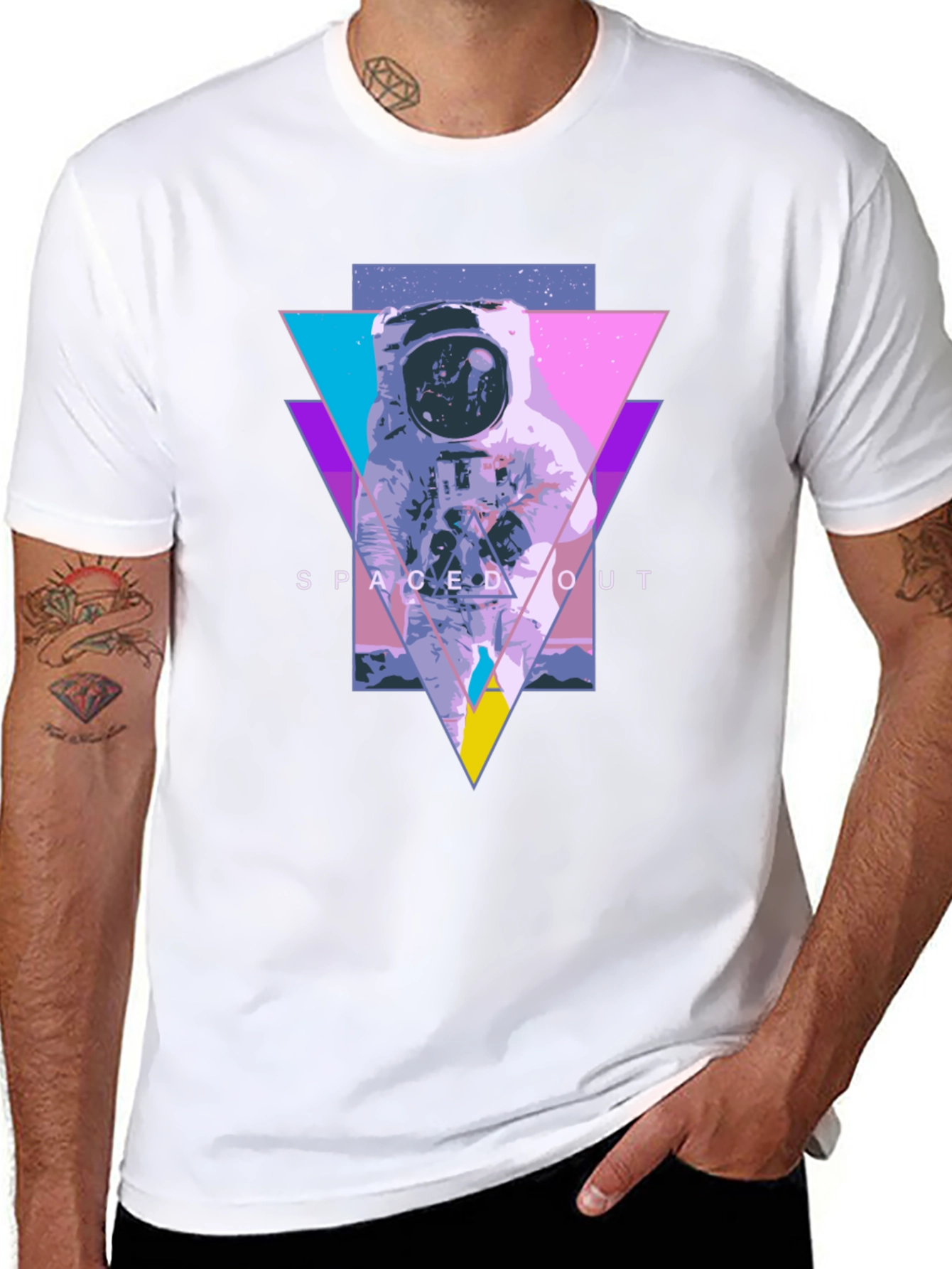 Black Spaced Out Astronaut Graphic Tee - Black view 8