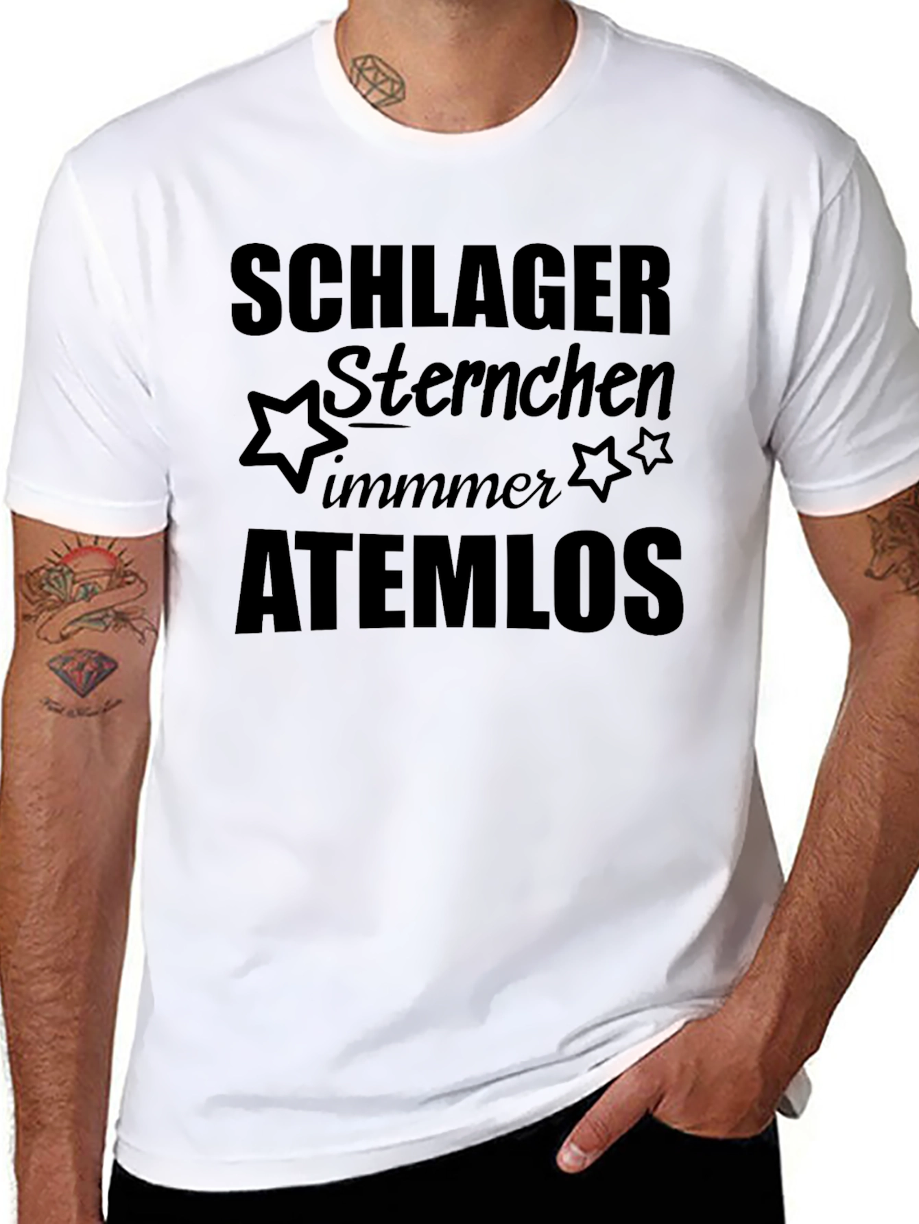 Black Schlager Sternchen Atemlos Graphic Tee view 8