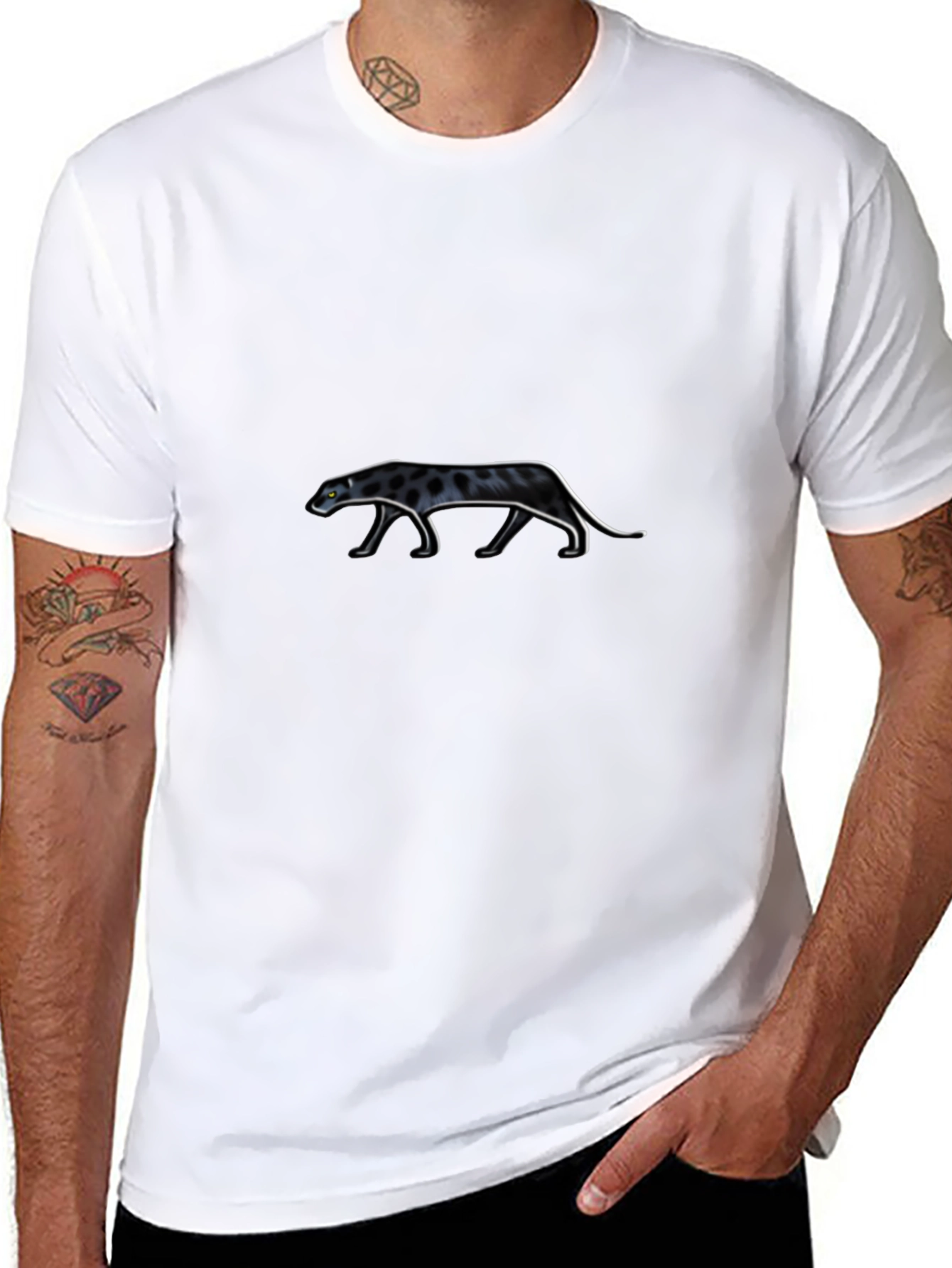 Black Black Panther Graphic Tee - Men's Casual Shirt view 8