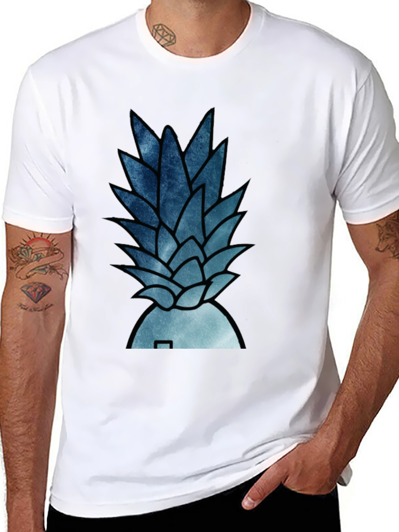 Black Pineapple Graphic Tee - Cool Summer Style view 8