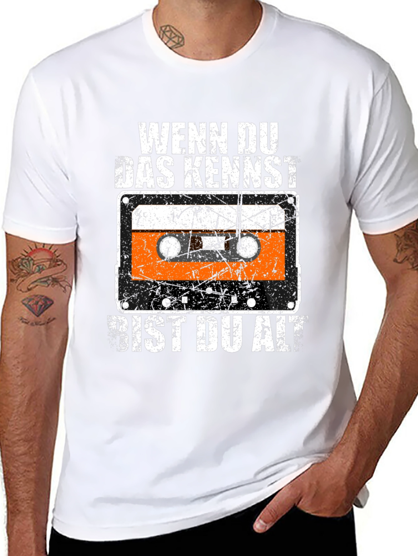Black Vintage Cassette Tape T-Shirt - "Wenn Du Das Kennst, Bist Du Alt" view 8