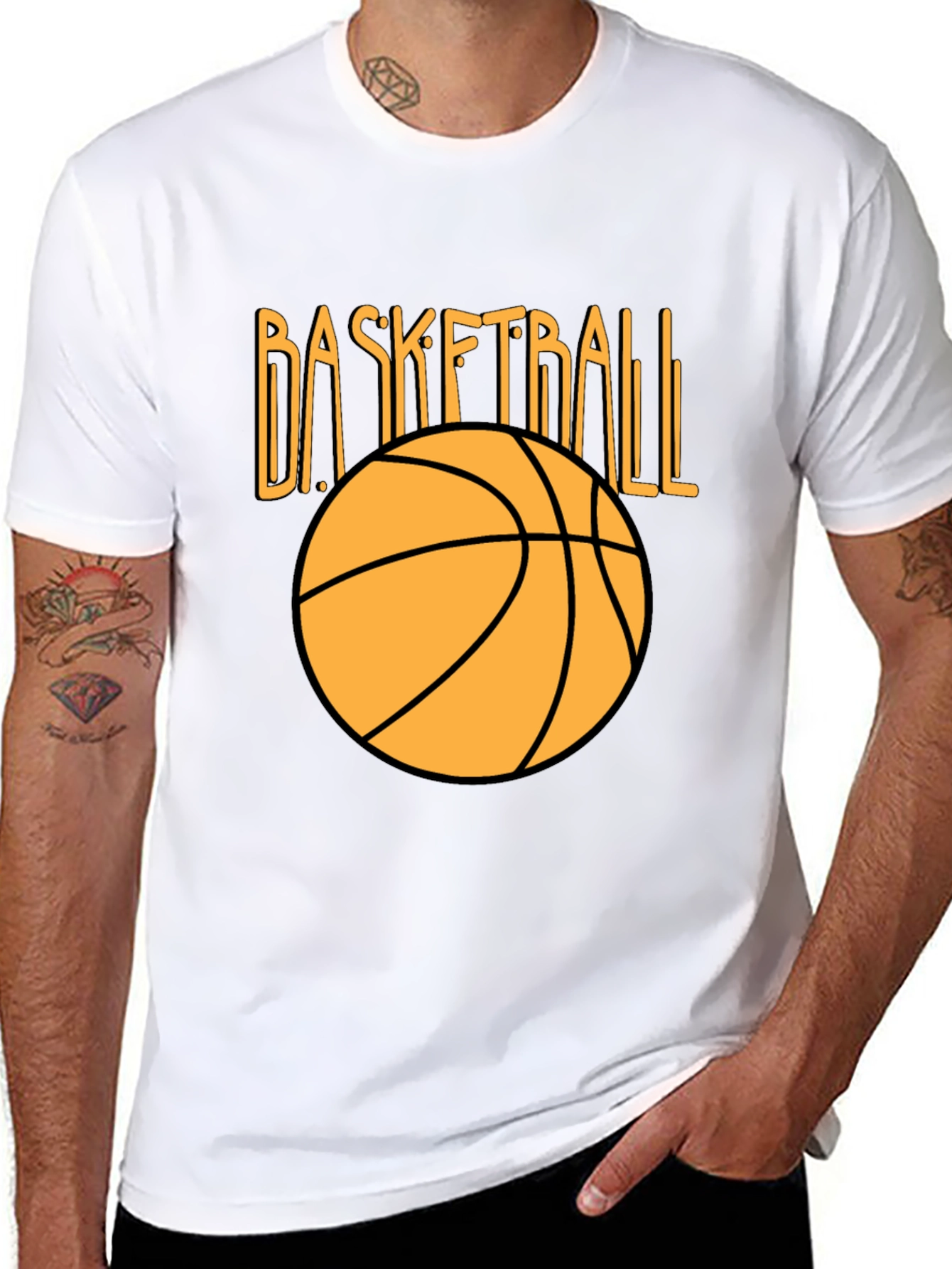 Black Basketball Graphic Black Tee view 8