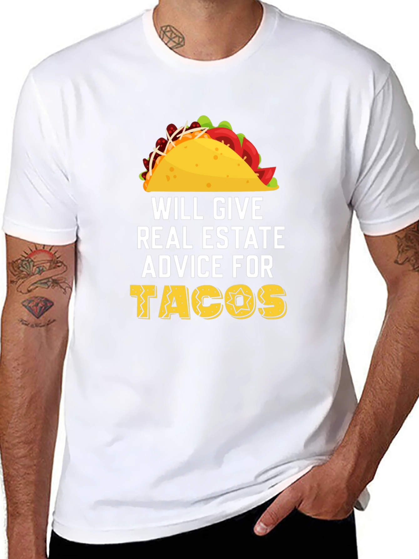 Black Will Give Real Estate Advice For Tacos T-Shirt view 8