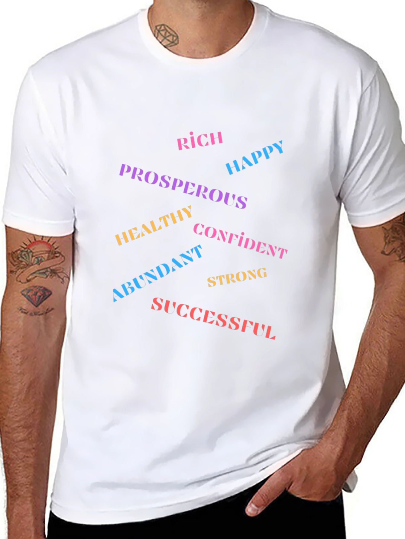 Black Motivational Word Art T-Shirt view 8