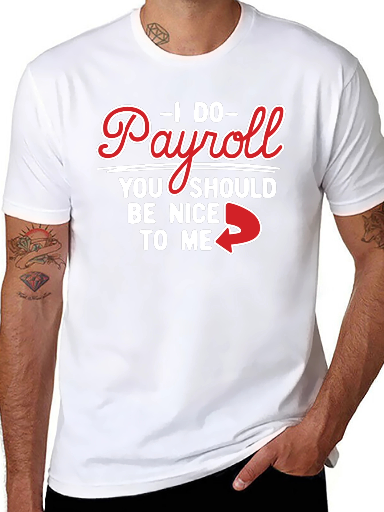 Black I Do Payroll Be Nice To Me Black Tee view 8