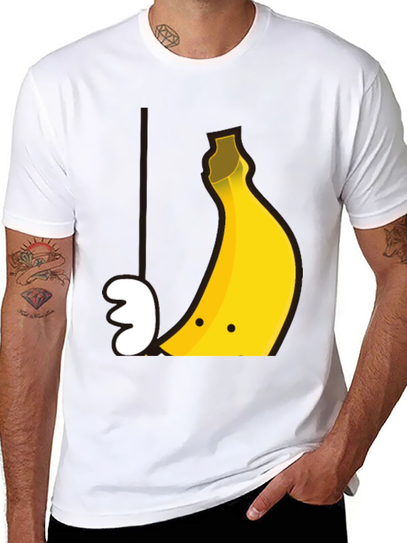 Black Banana Smile Graphic Tee - Soft Cotton Casual T-Shirt view 8