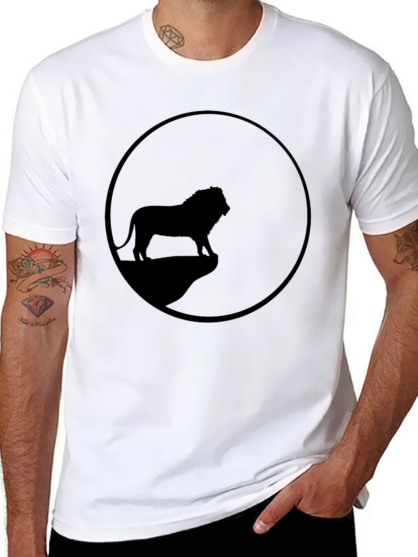 Black Lion Silhouette Graphic Tee - Classic Black view 8