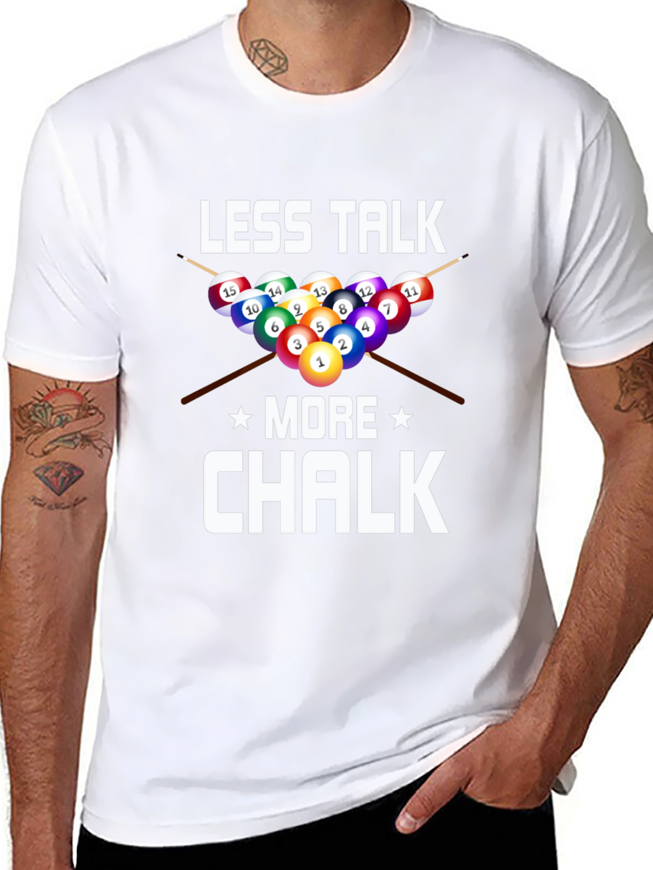 Less Talk More Chalk Billiards Graphic T-Shirt - 8