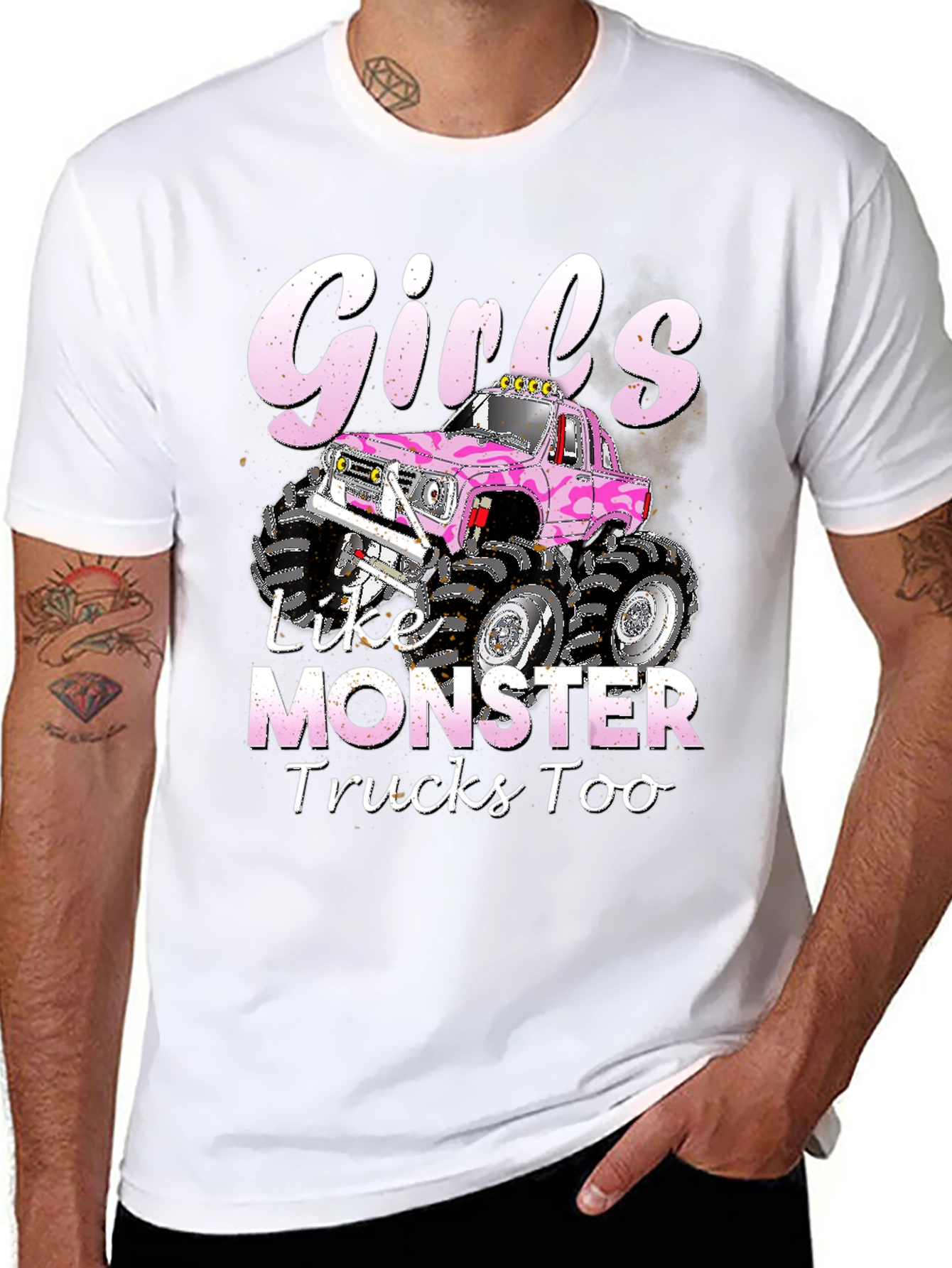 Black Girls Like Monster Trucks Too T-Shirt view 8