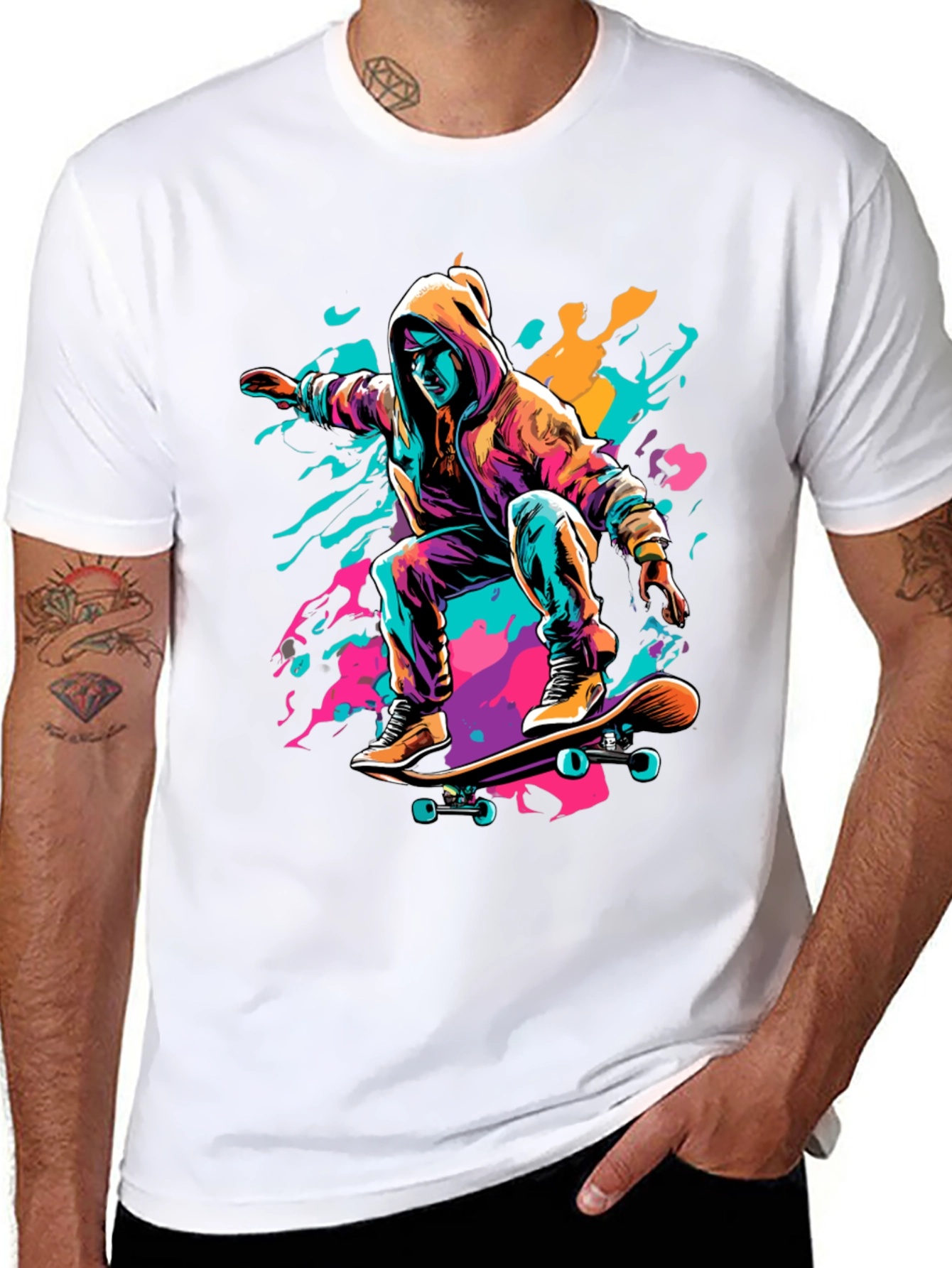 Black Skater Graphic Tee - Cool Urban Style view 8