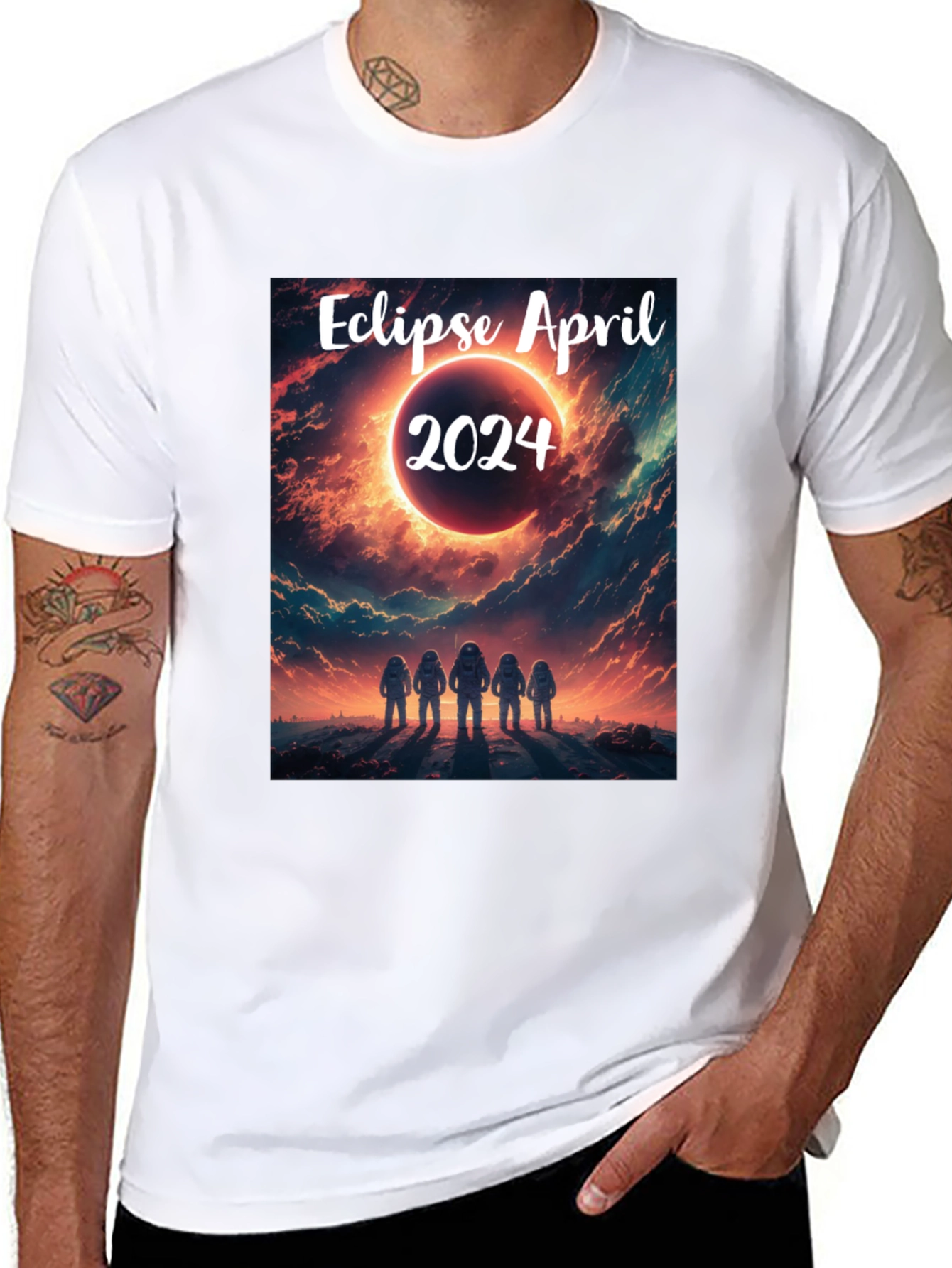 Black Eclipse April 2024 T-Shirt - Space Astronauts view 8