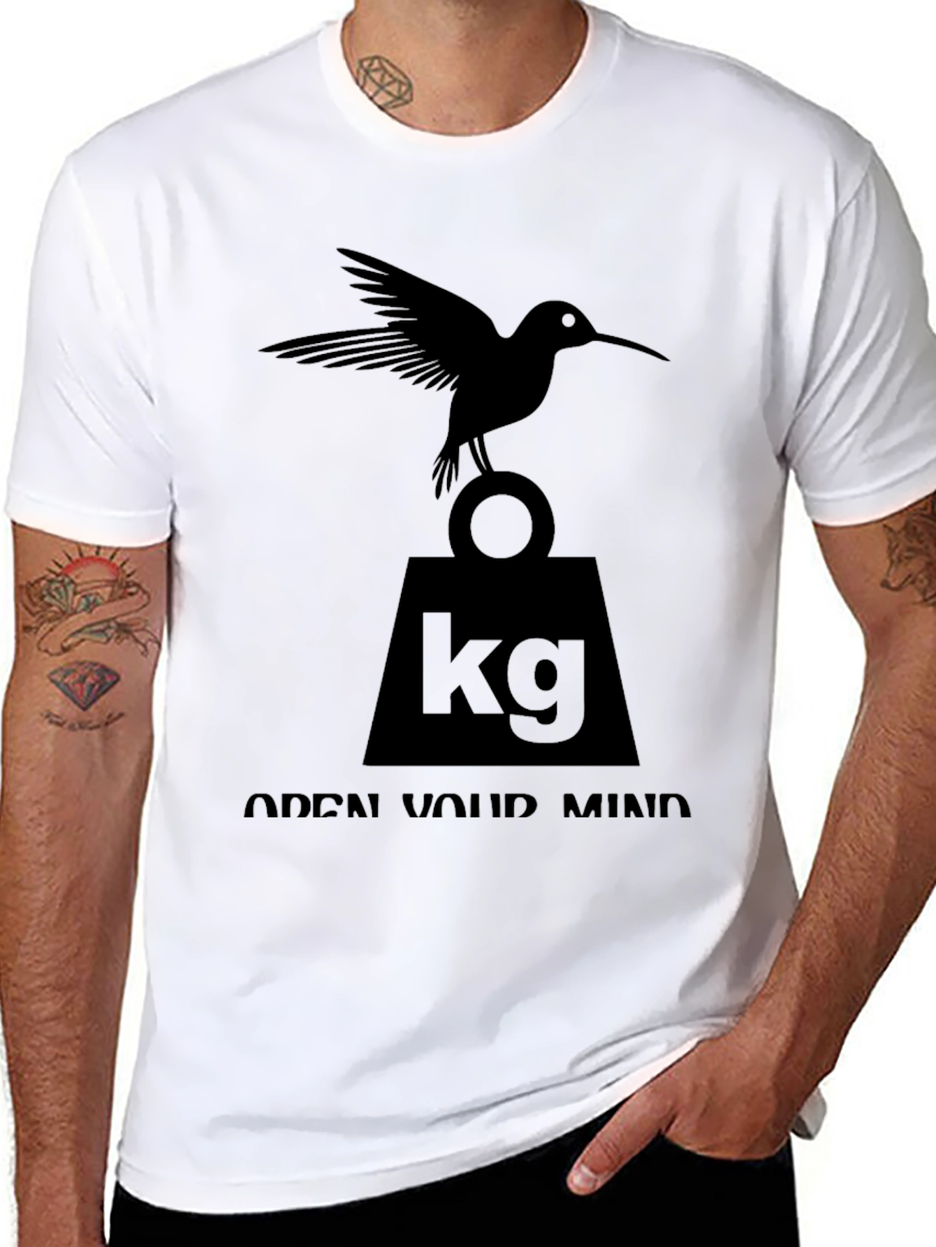 Black Hummingbird 'Open Mind' Graphic T-Shirt view 8