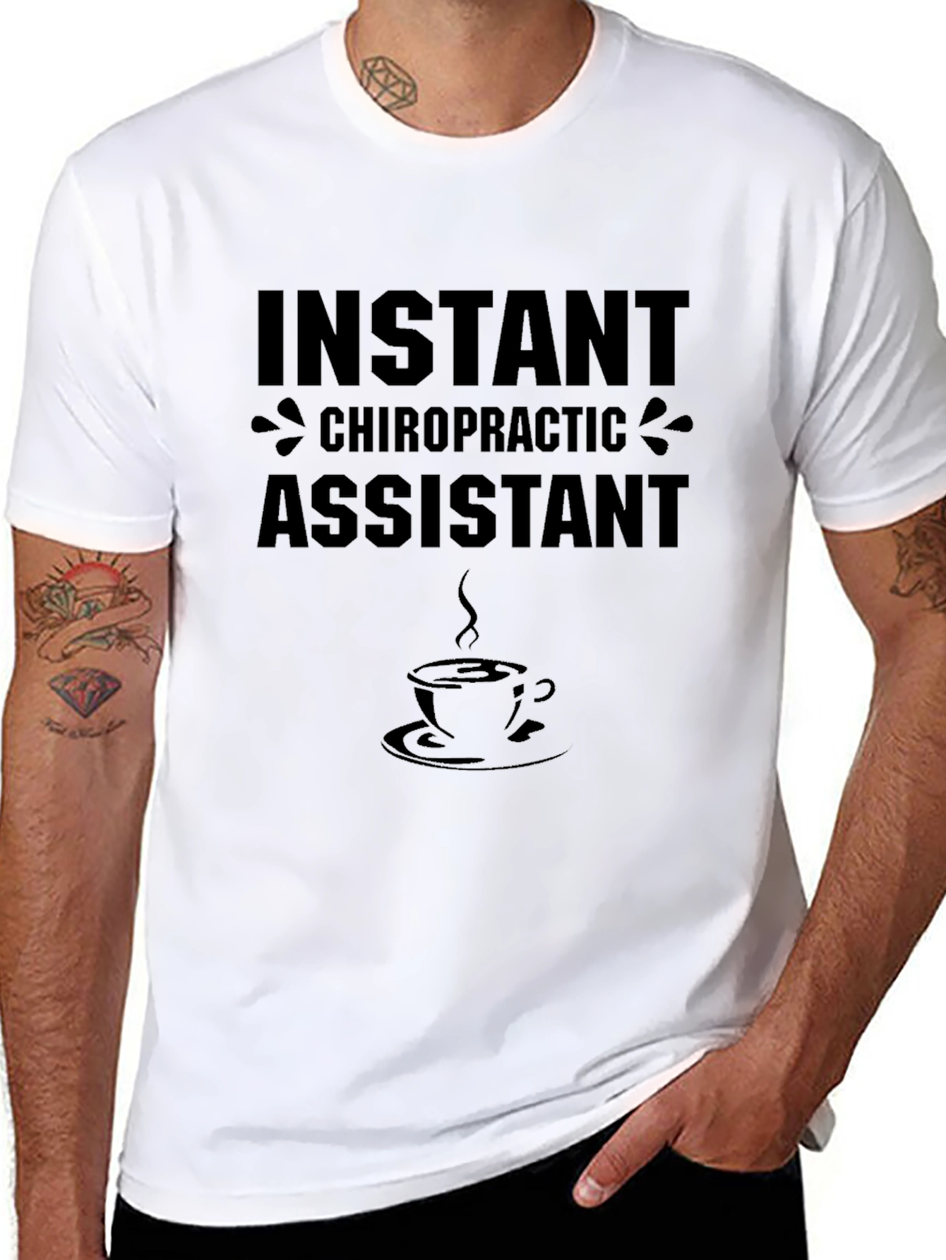 Black Instant Chiropractic Assistant Coffee T-Shirt view 8
