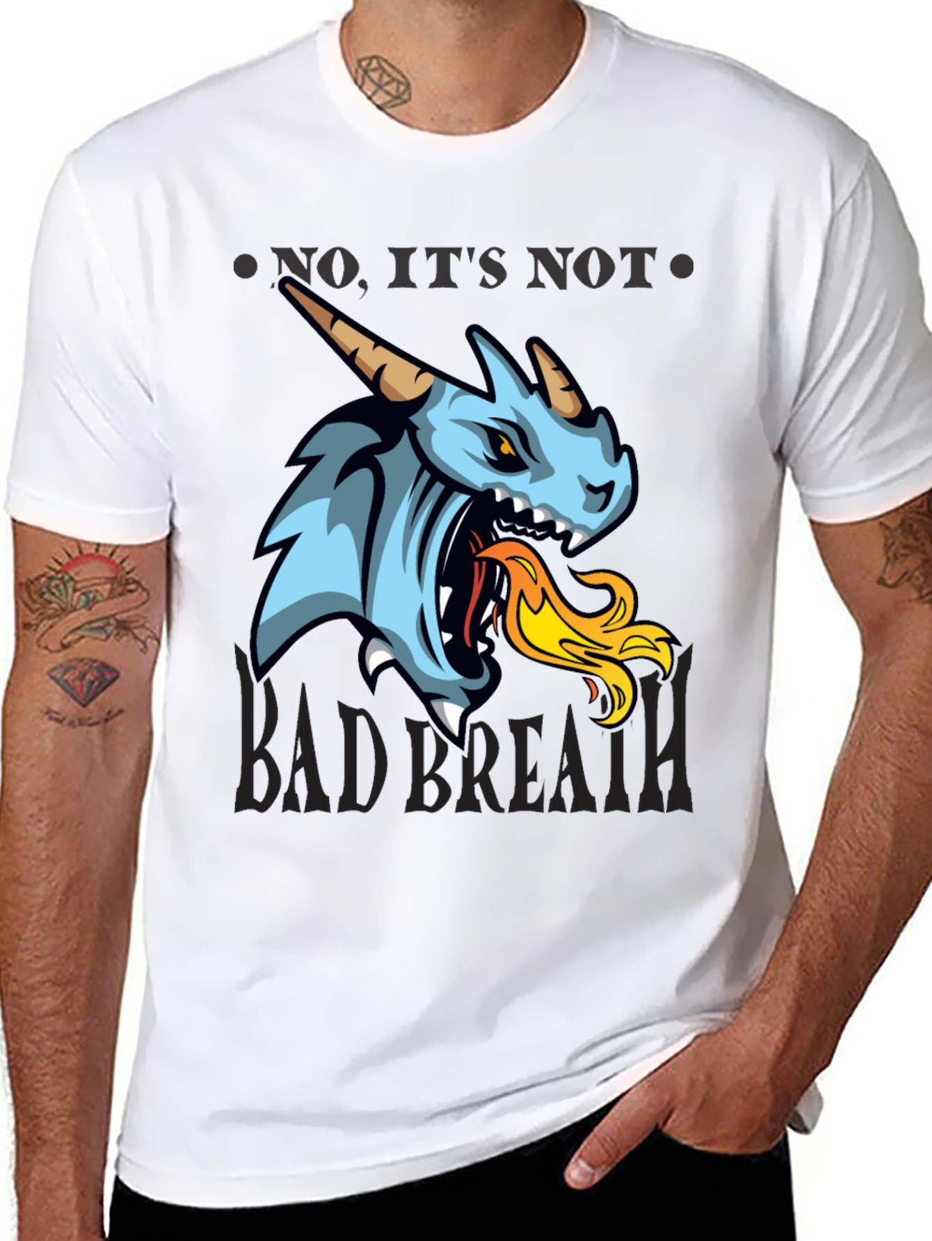 Black Dragon Fire Breath Graphic Tee - Bold & Unique! view 8