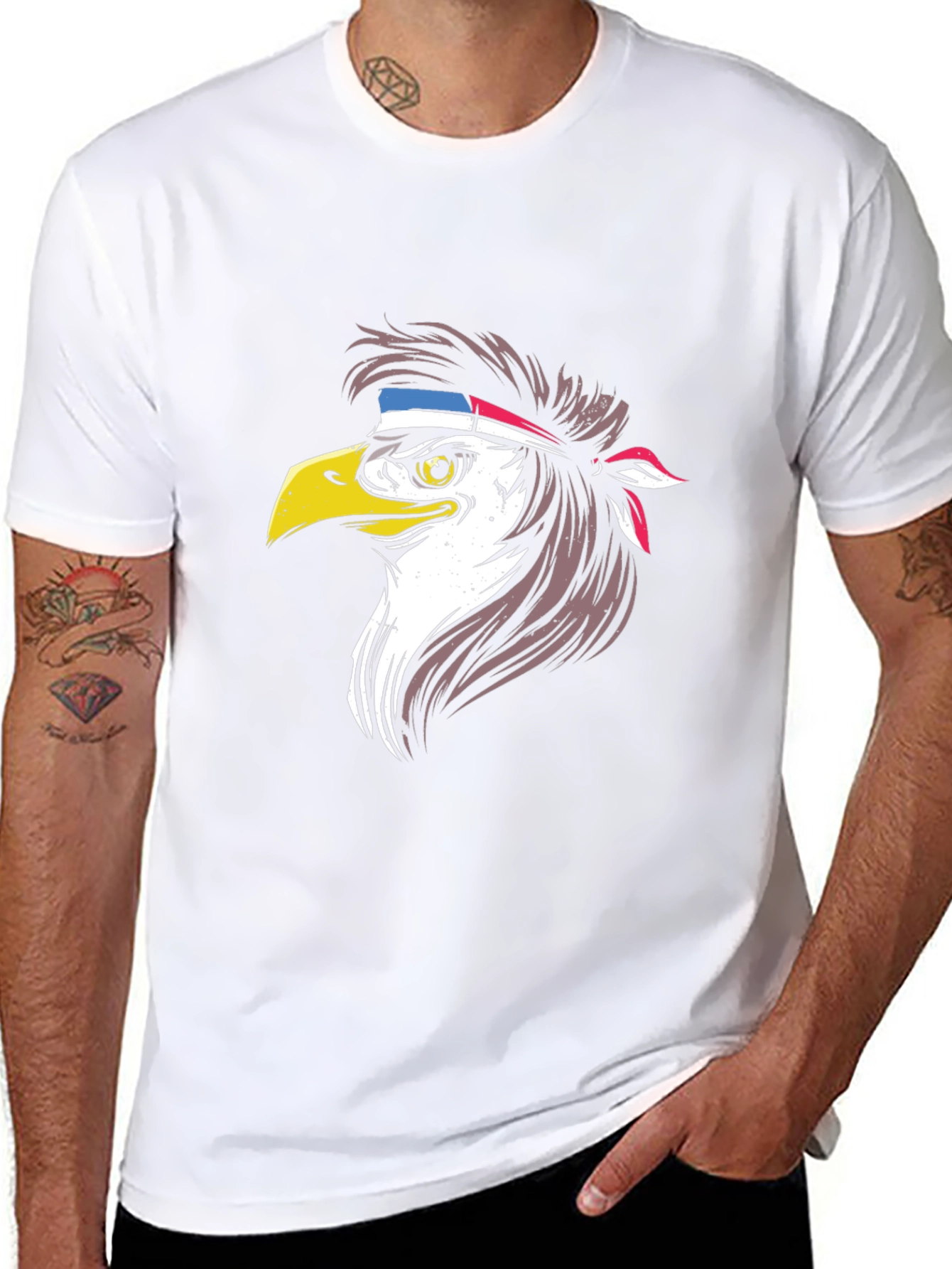 Black Eagle Head Graphic Tee - Patriotic Style view 8