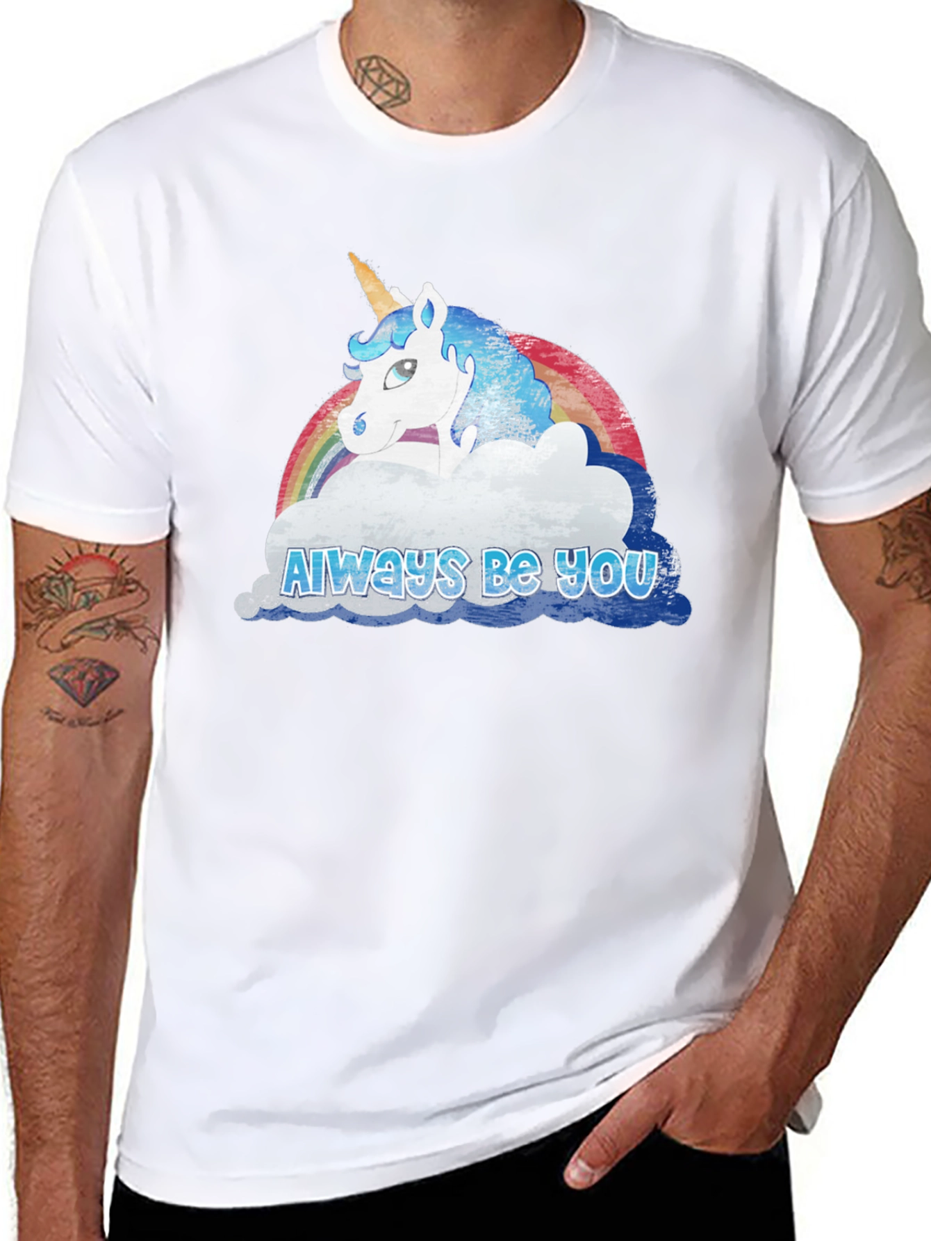 Black Always Be You Unicorn Rainbow T-Shirt view 8