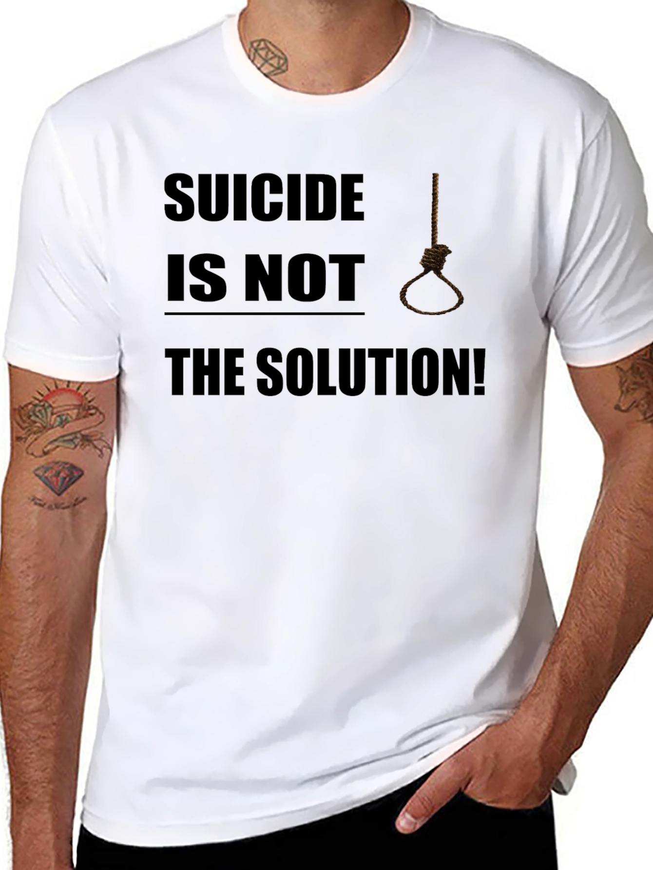 Black Suicide Is Not The Solution T-Shirt view 8