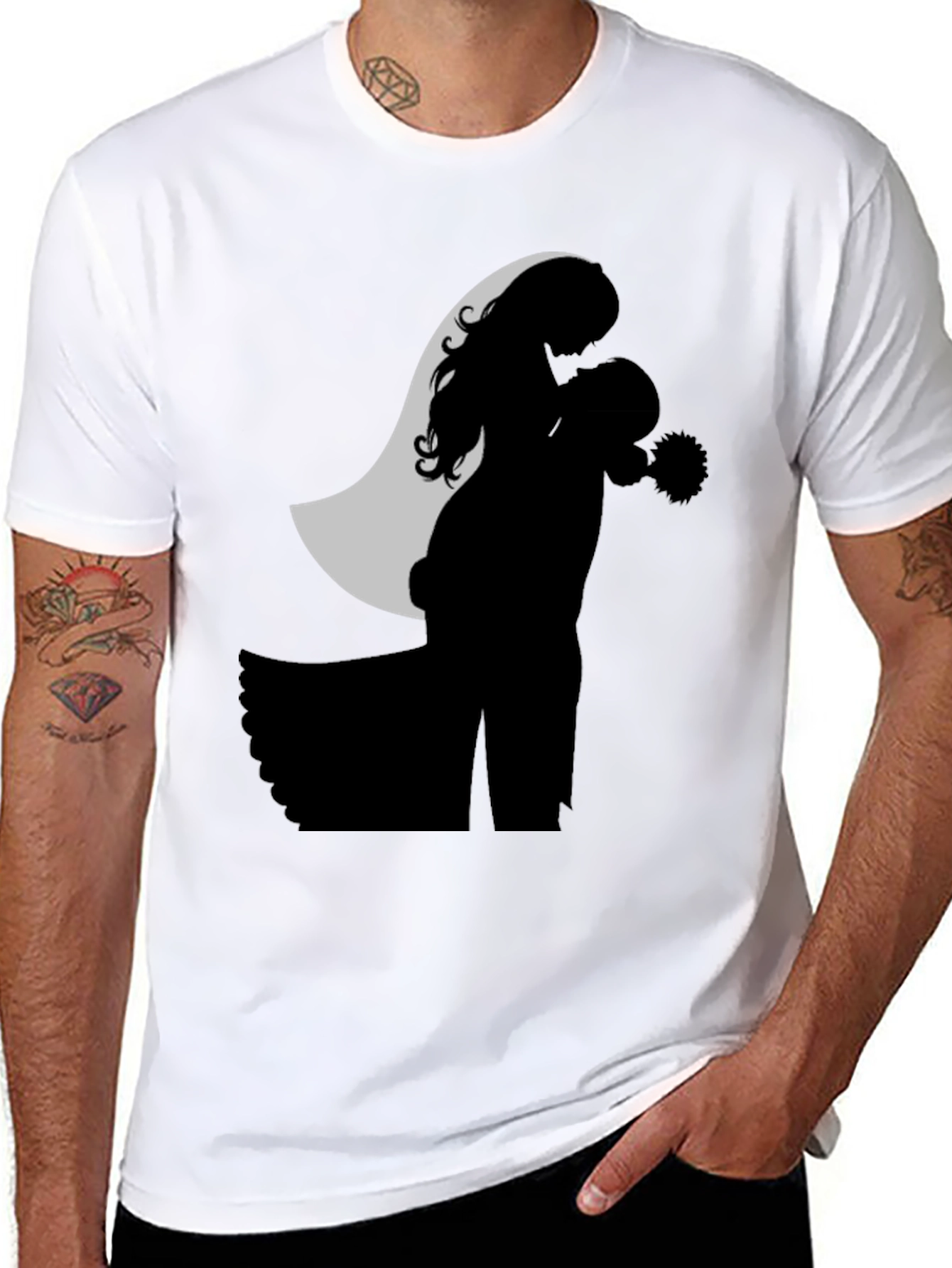 Black Bridal Silhouette Graphic Tee view 8