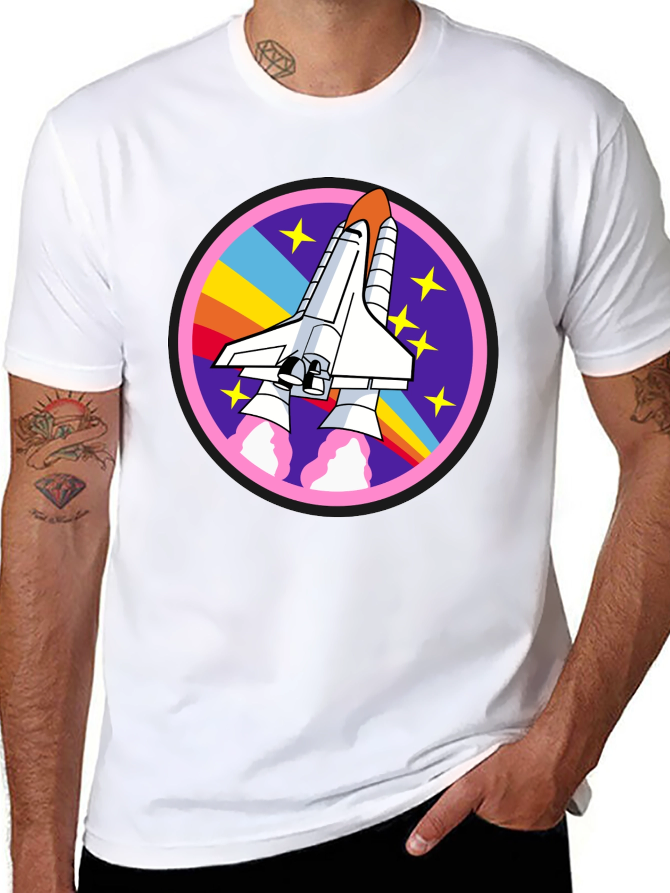 Black Retro Space Shuttle T-Shirt - Blast Off in Style! view 8