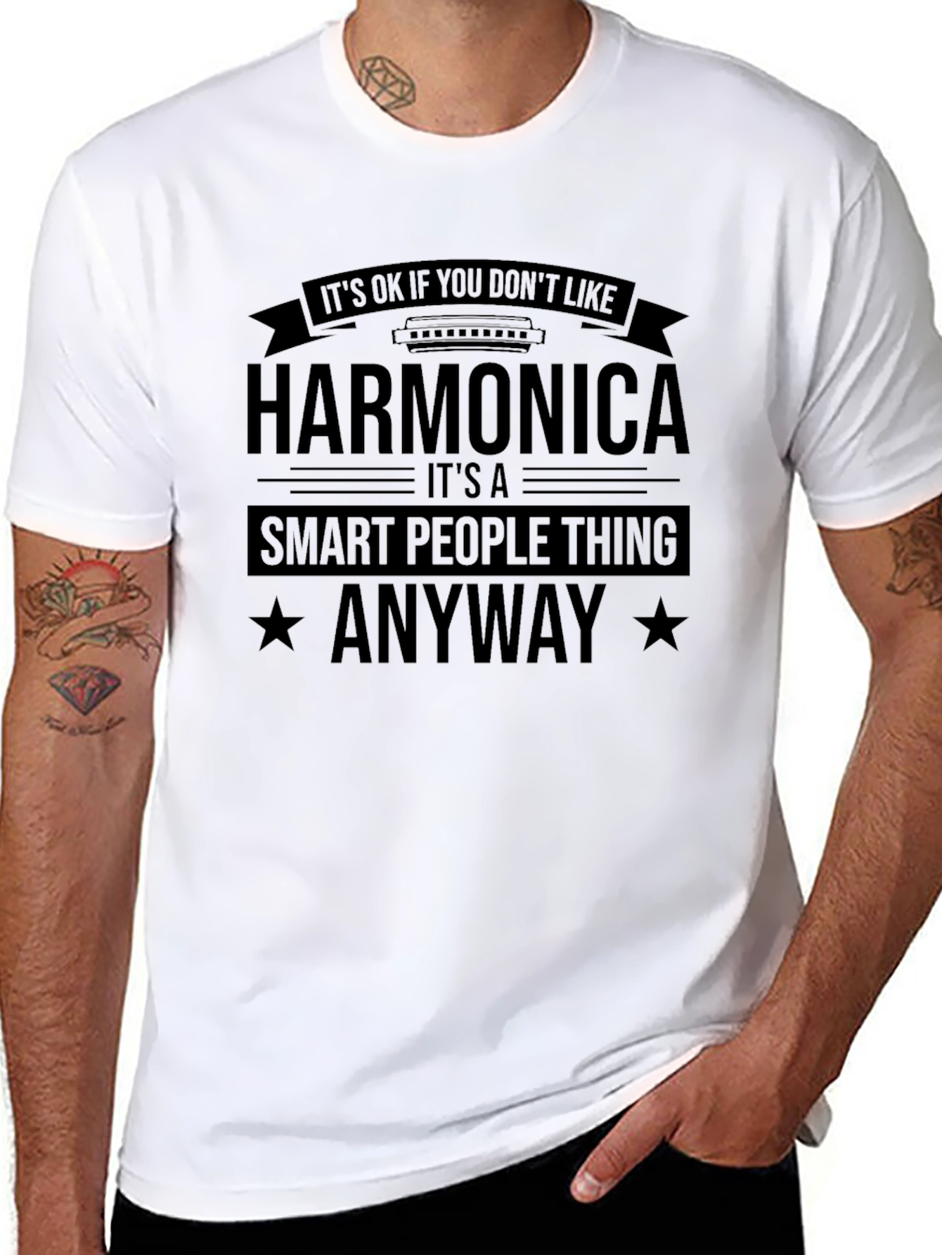 Black Harmonica Smart People Thing T-Shirt  view 8