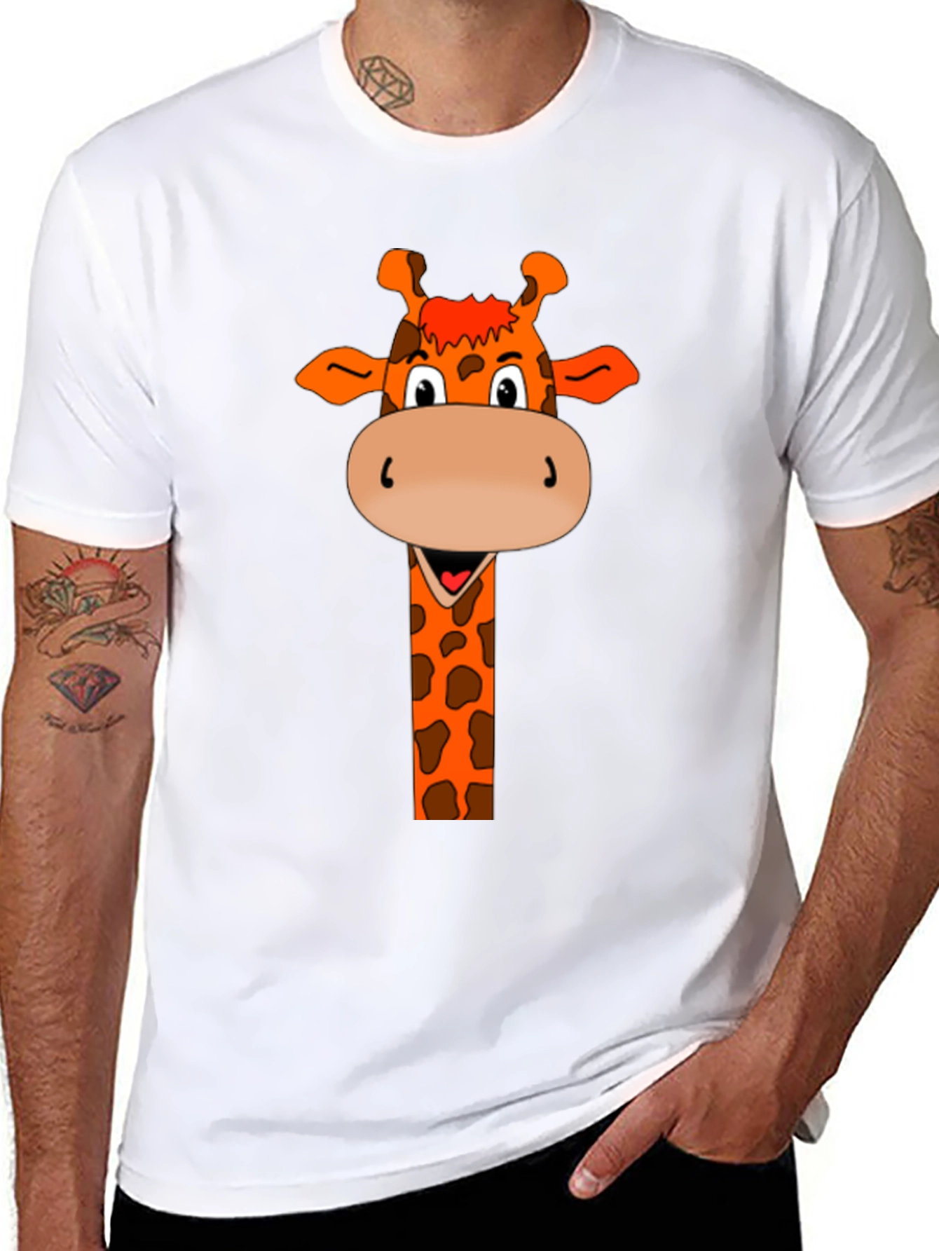Black Giraffe Graphic Tee - Men's Black T-Shirt view 8
