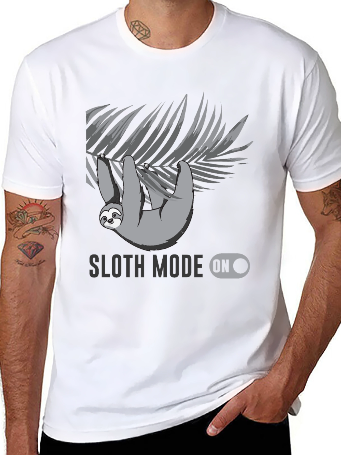 Black Sloth Mode On - Graphic T-Shirt view 8